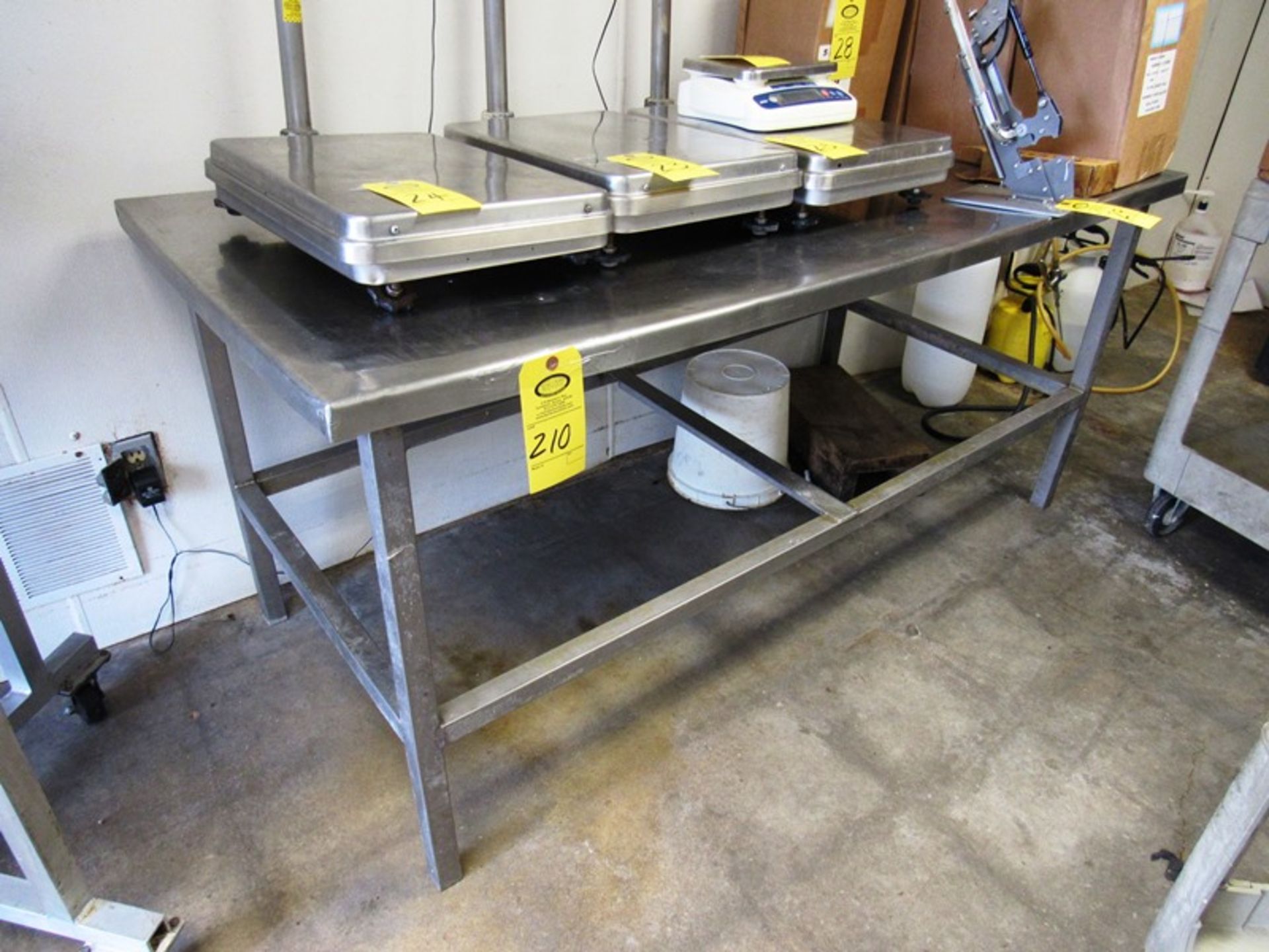70" x 32" Stainless Steel Table(All Funds Must Be Received by Friday, December 6th, 2019.Removal