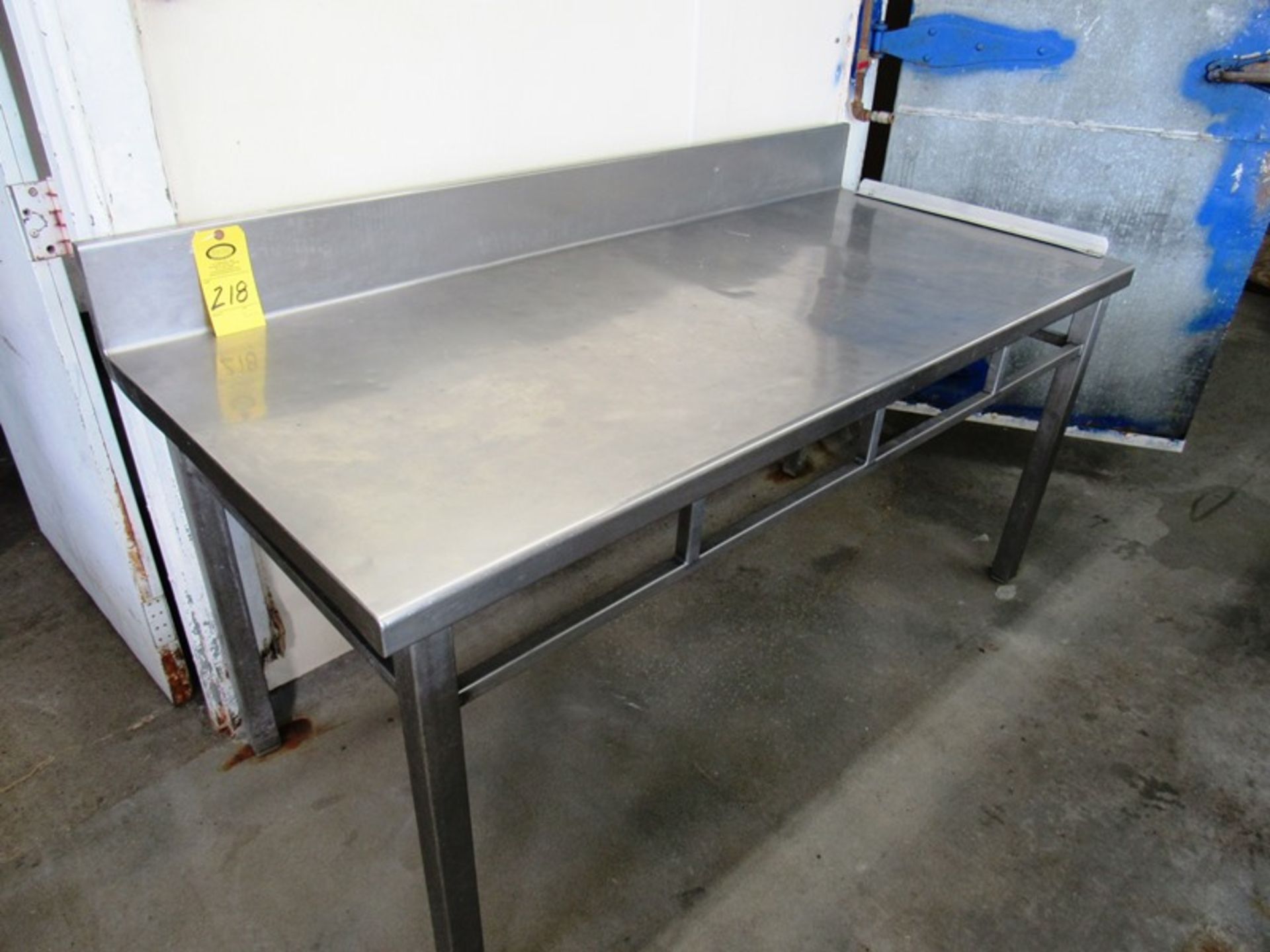 72" x 32" Stainless Steel Table W/Backsplash(All Funds Must Be Received by Friday, December 6th,