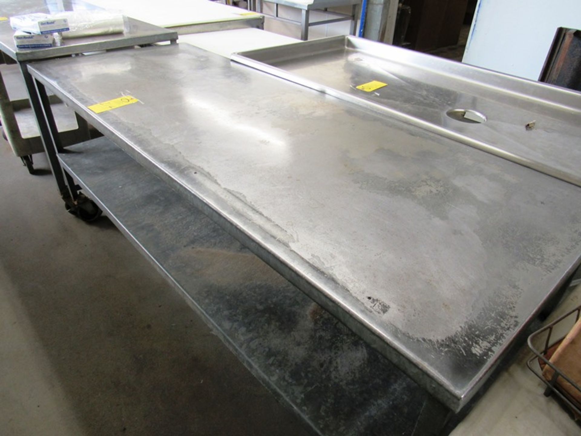 84" x 32" Galvanized Table W/Under Shelf on Casters(All Funds Must Be Received by Friday, December