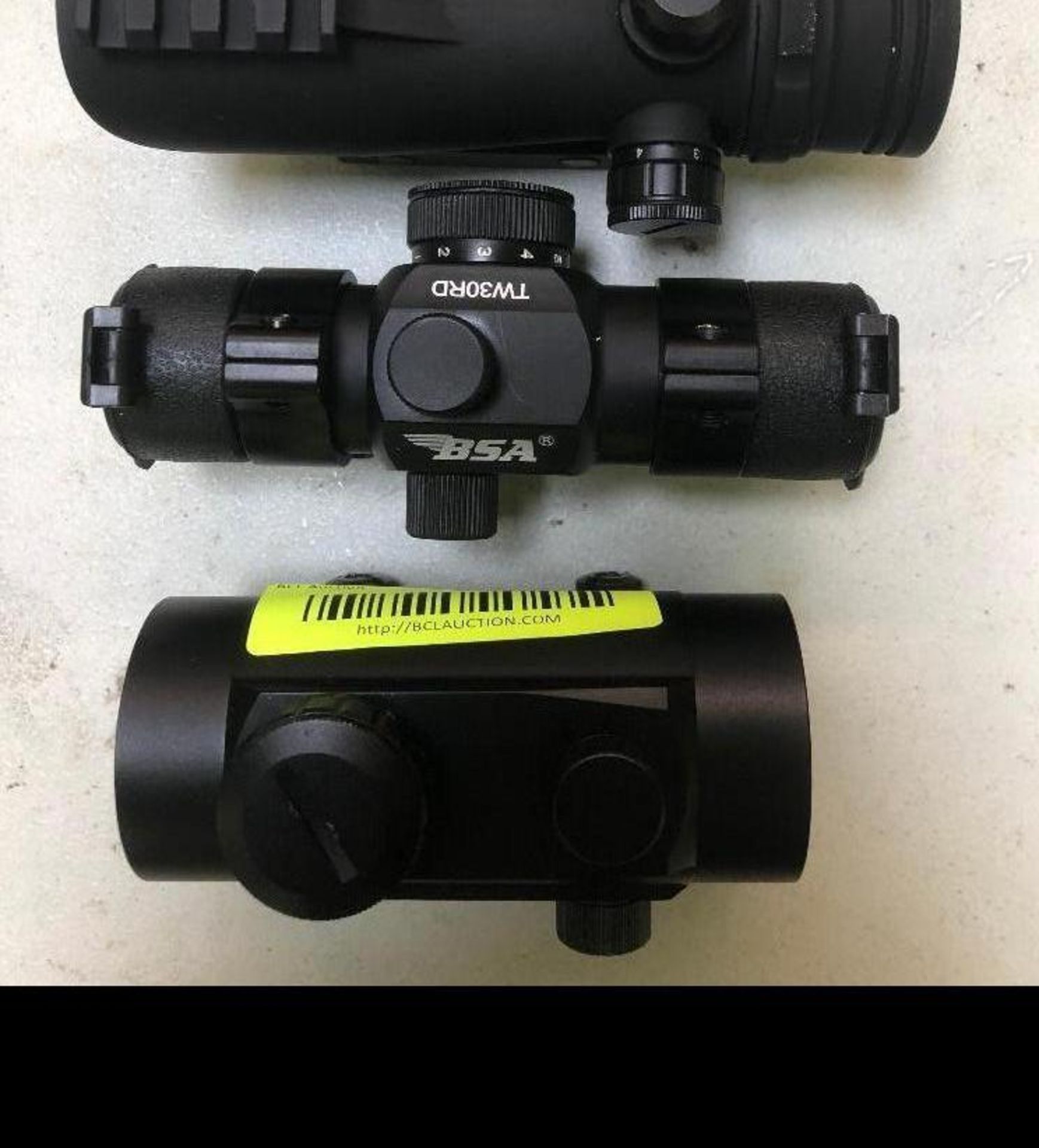 DESCRIPTION: (3) ASSORTED GUN SCOPES LOCATION: BACK BAY THIS LOT IS: SOLD BY THE PIECE QTY: 3 - Image 2 of 3