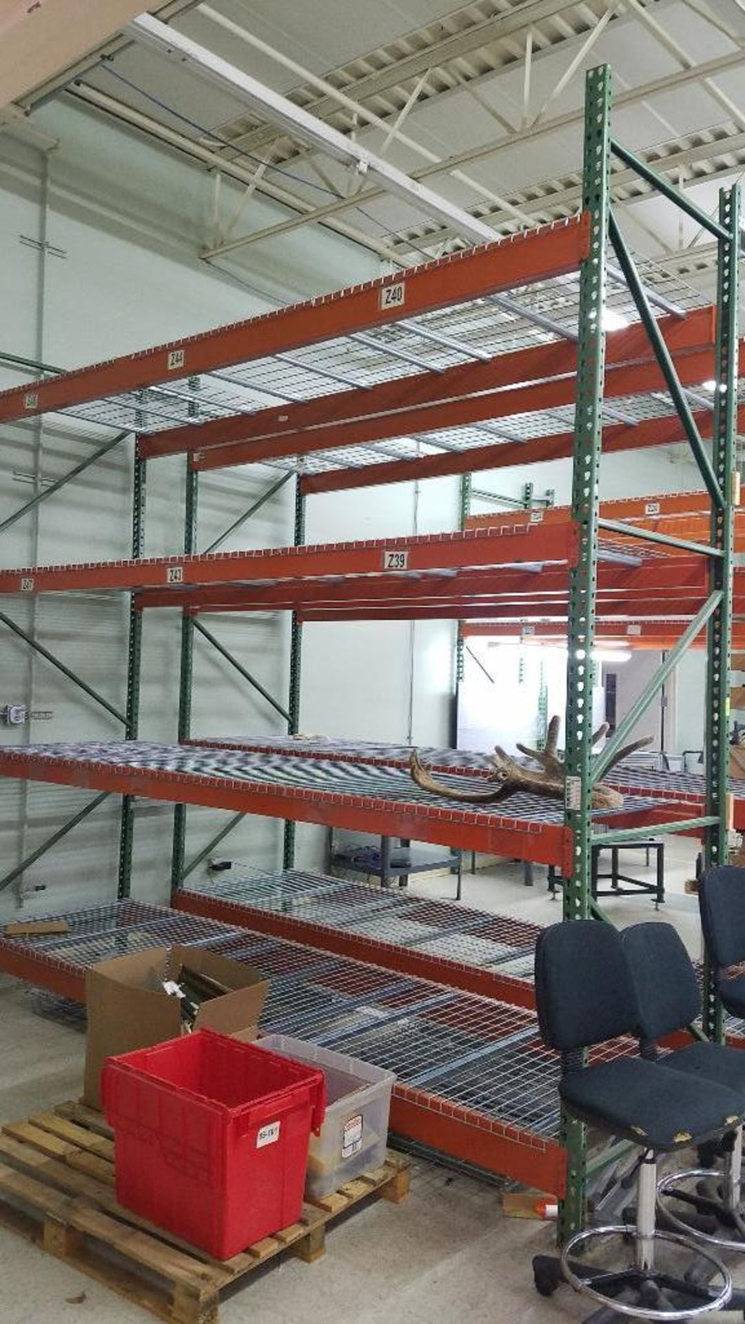 DESCRIPTION: (1) SECTION OF 8 FT X 42 IN PALLET RACKING ADDITIONAL INFORMATION: W/ (2) UPRIGHTS, (8)