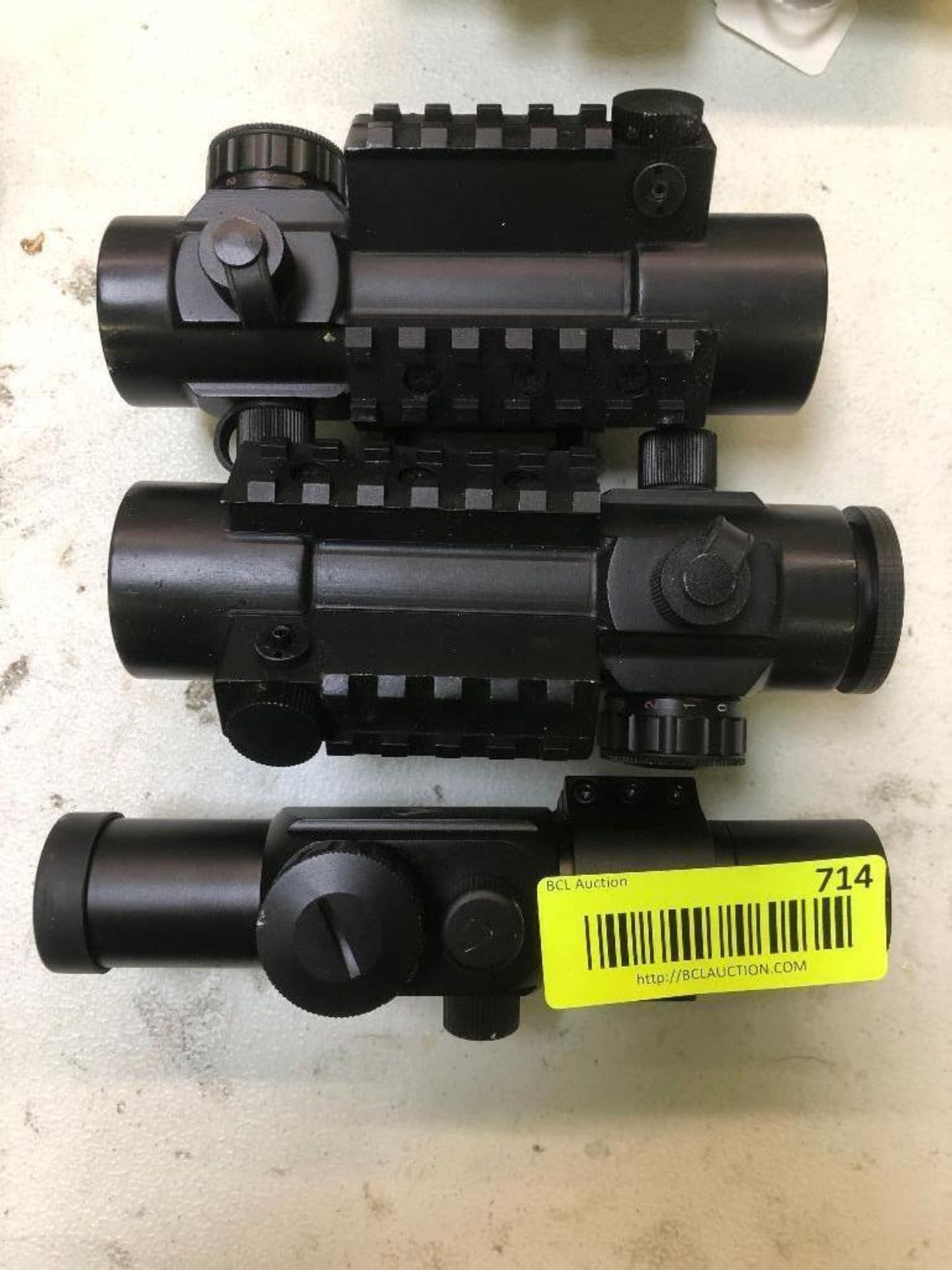 DESCRIPTION: (3) ASSORTED GUN SCOPES LOCATION: BACK BAY THIS LOT IS: SOLD BY THE PIECE QTY: 3