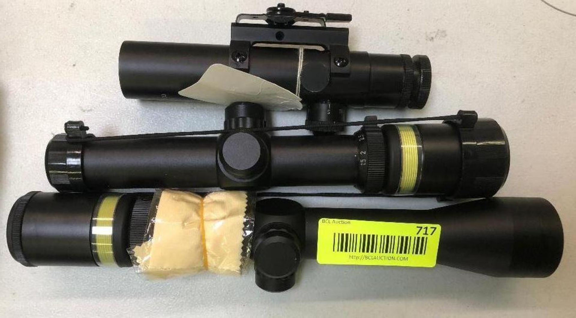 DESCRIPTION: (3) ASSORTED GUN SCOPES LOCATION: BACK BAY THIS LOT IS: SOLD BY THE PIECE QTY: 3