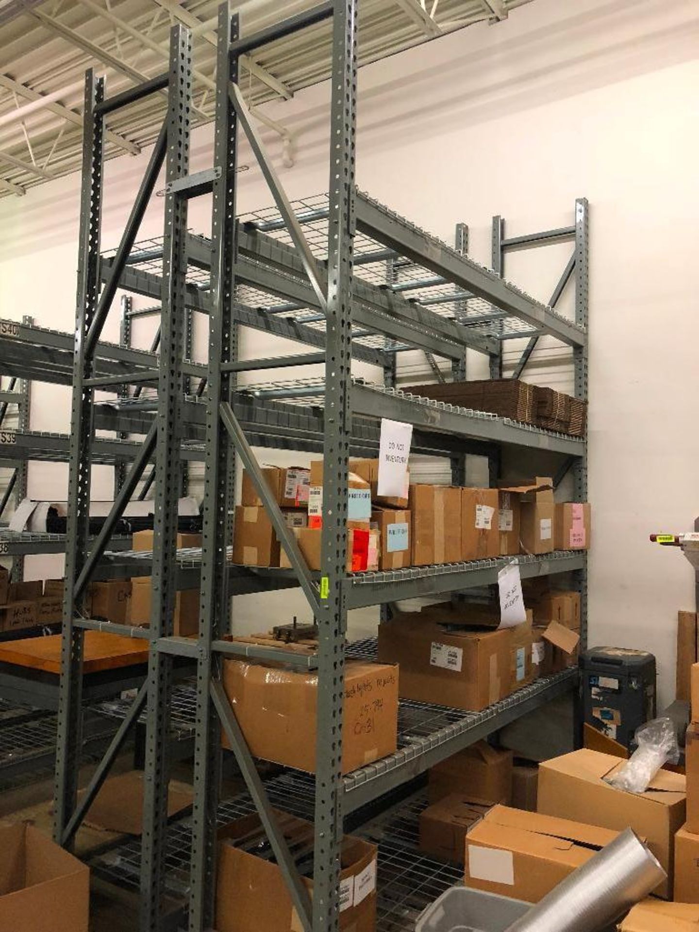 DESCRIPTION: (2) SECTIONS OF 8 FT X 24 INCH PALLET RACKING ADDITIONAL INFORMATION: W/ (4) UP RIGHTS,