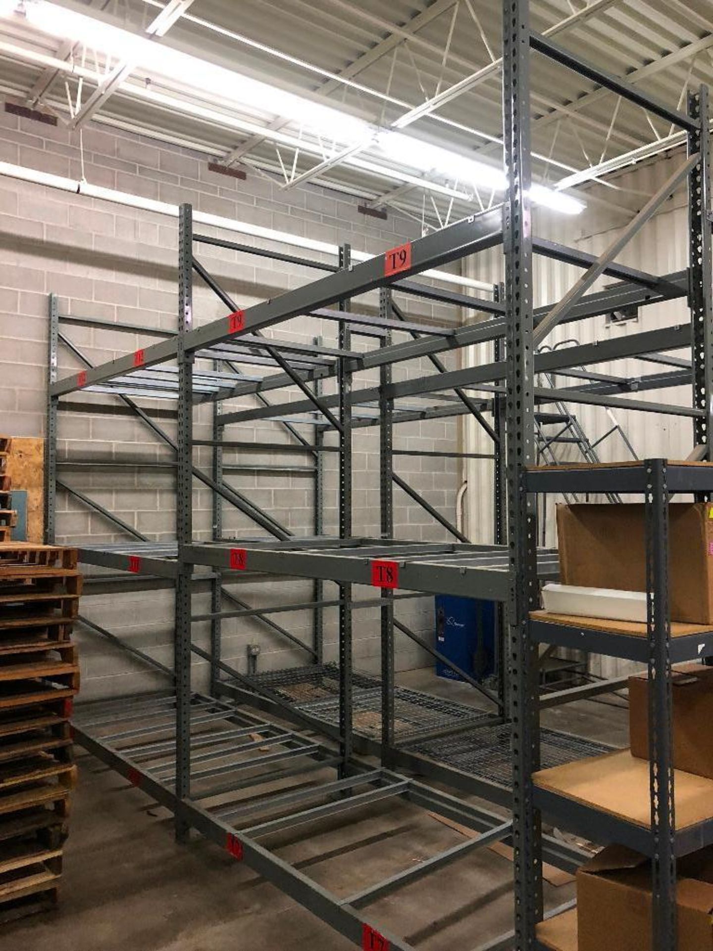 DESCRIPTION: (2) SECTIONS OF 8 FT X 48 IN PALLET RACKING ADDITIONAL INFORMATION: W/ (3) UPRIGHTS, AN