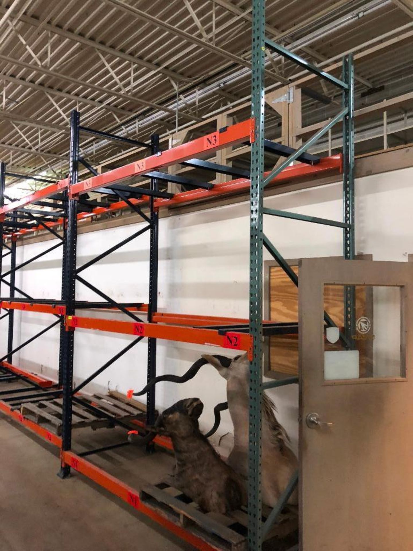 DESCRIPTION: (6) SECTIONS OF 8 FT X 42 IN PALLET RACKING ADDITIONAL INFORMATION: W/ (7) UPRIGHTS AND - Image 2 of 4