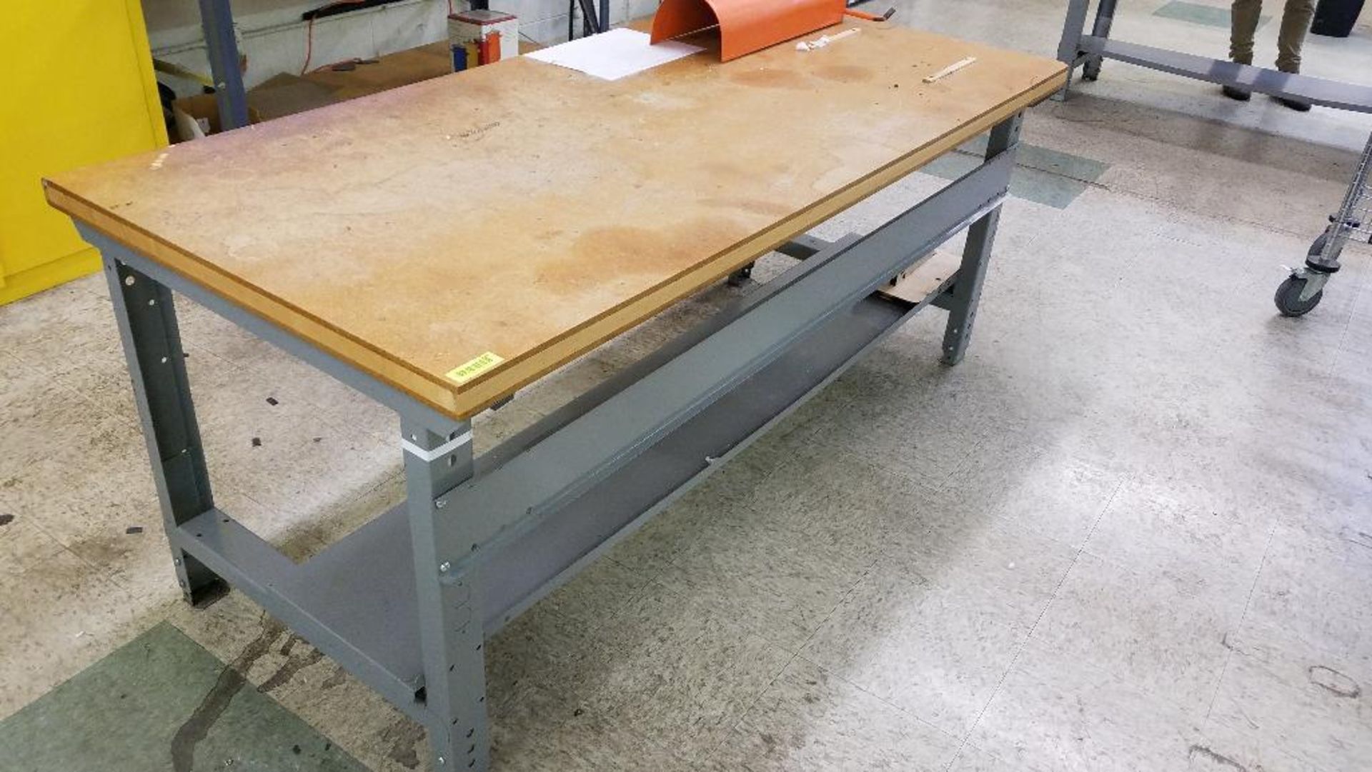 DESCRIPTION: 72 INCH X 30 INCH WORK TABLE W/ METAL BASE SIZE: 72 INCH X 30 INCH LOCATION: ASSEMBLY R - Image 2 of 2