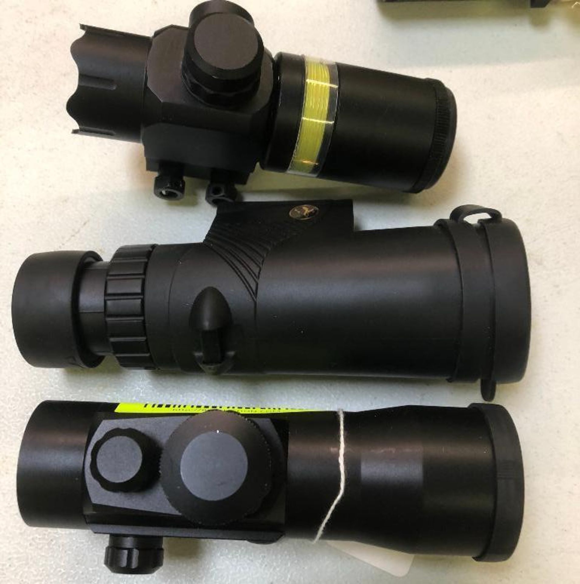 DESCRIPTION: (3) ASSORTED GUN SCOPES LOCATION: BACK BAY THIS LOT IS: SOLD BY THE PIECE QTY: 3