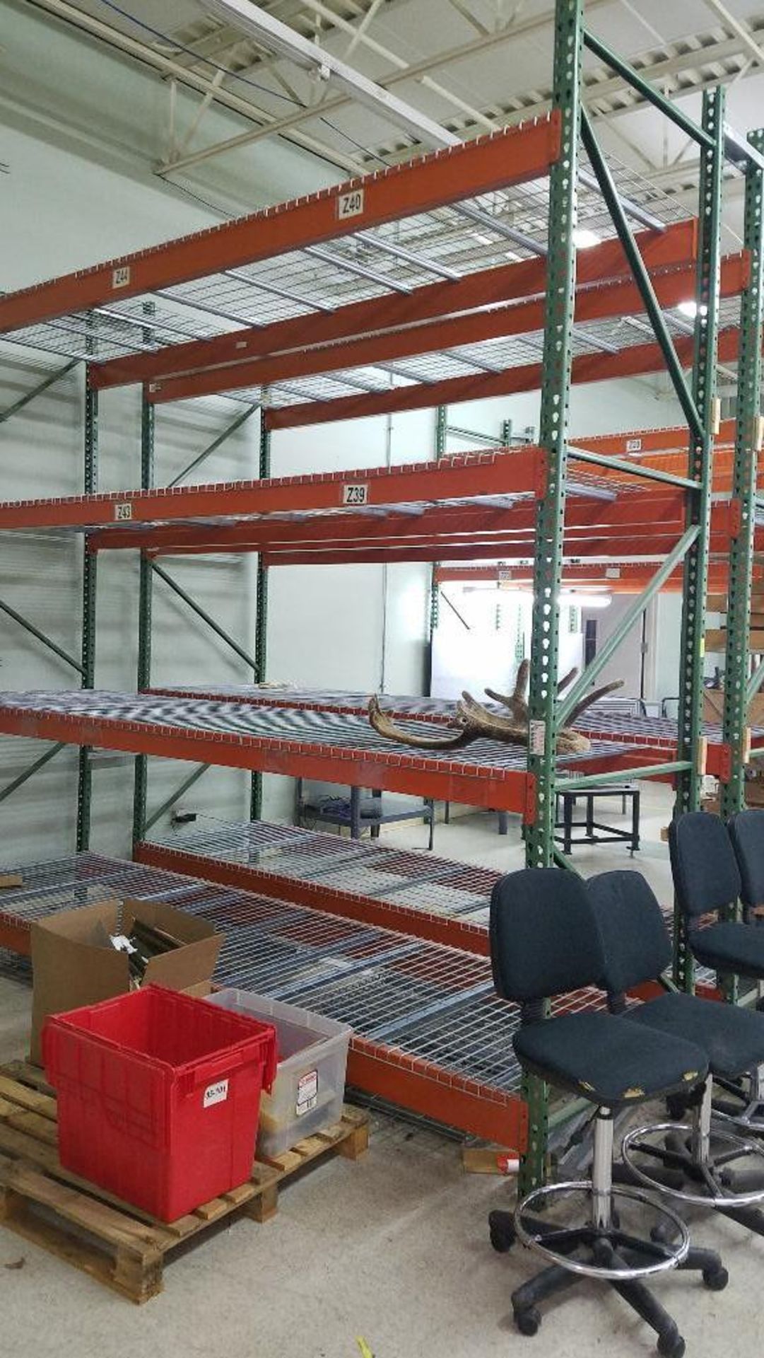 DESCRIPTION: (1) SECTION OF 8 FT X 42 IN PALLET RACKING ADDITIONAL INFORMATION: W/ (2) UPRIGHTS, (8)