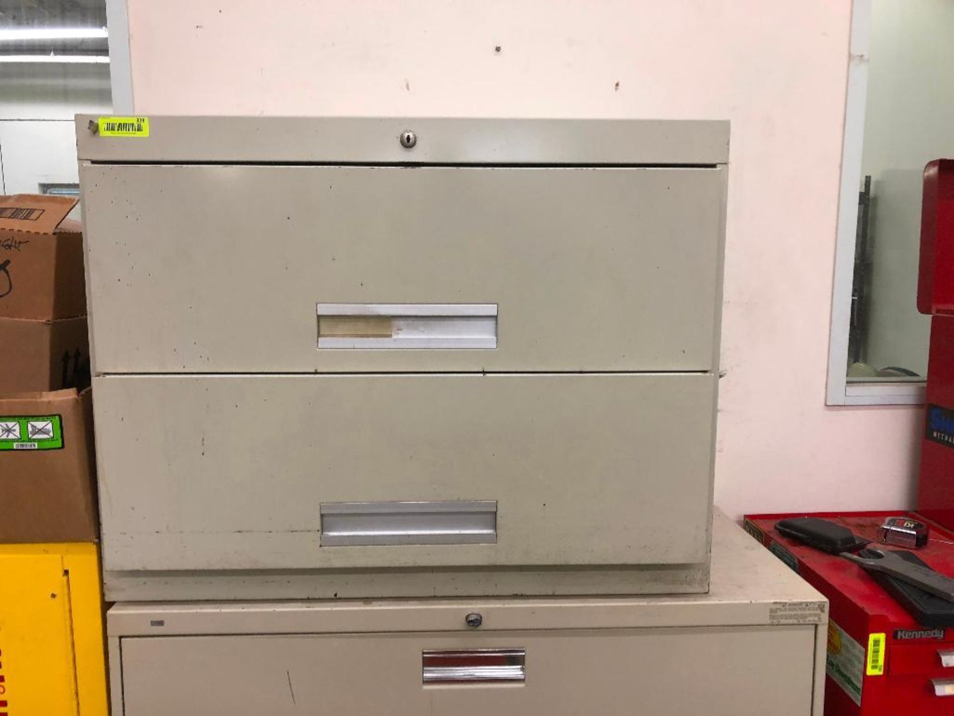 DESCRIPTION: (2) ASSORTED LATERAL FILE CABINETS. SIZE: 36 INCH AND 42 INCH LOCATION: TOOL ROOM THIS - Image 2 of 4