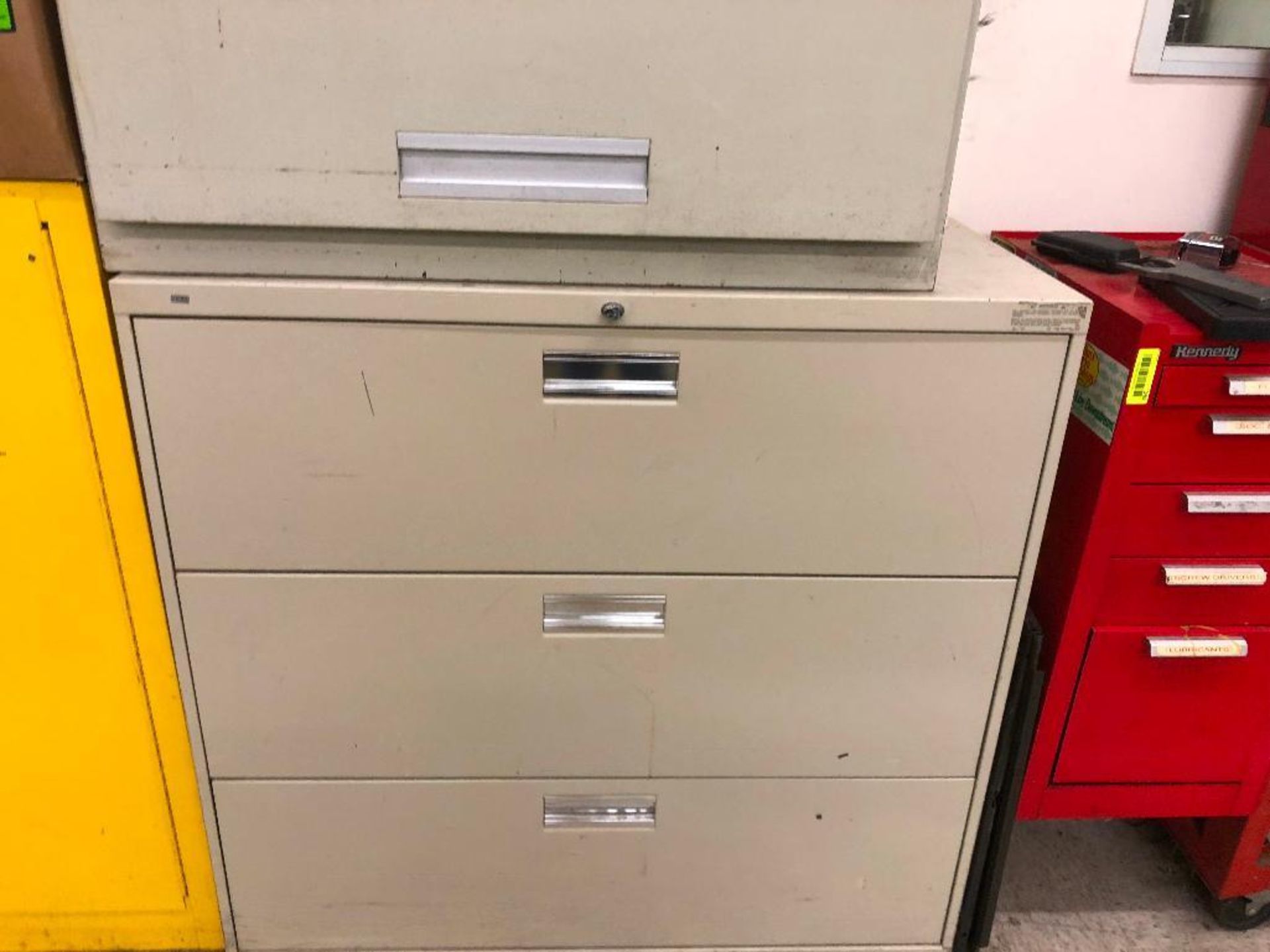 DESCRIPTION: (2) ASSORTED LATERAL FILE CABINETS. SIZE: 36 INCH AND 42 INCH LOCATION: TOOL ROOM THIS - Image 3 of 4