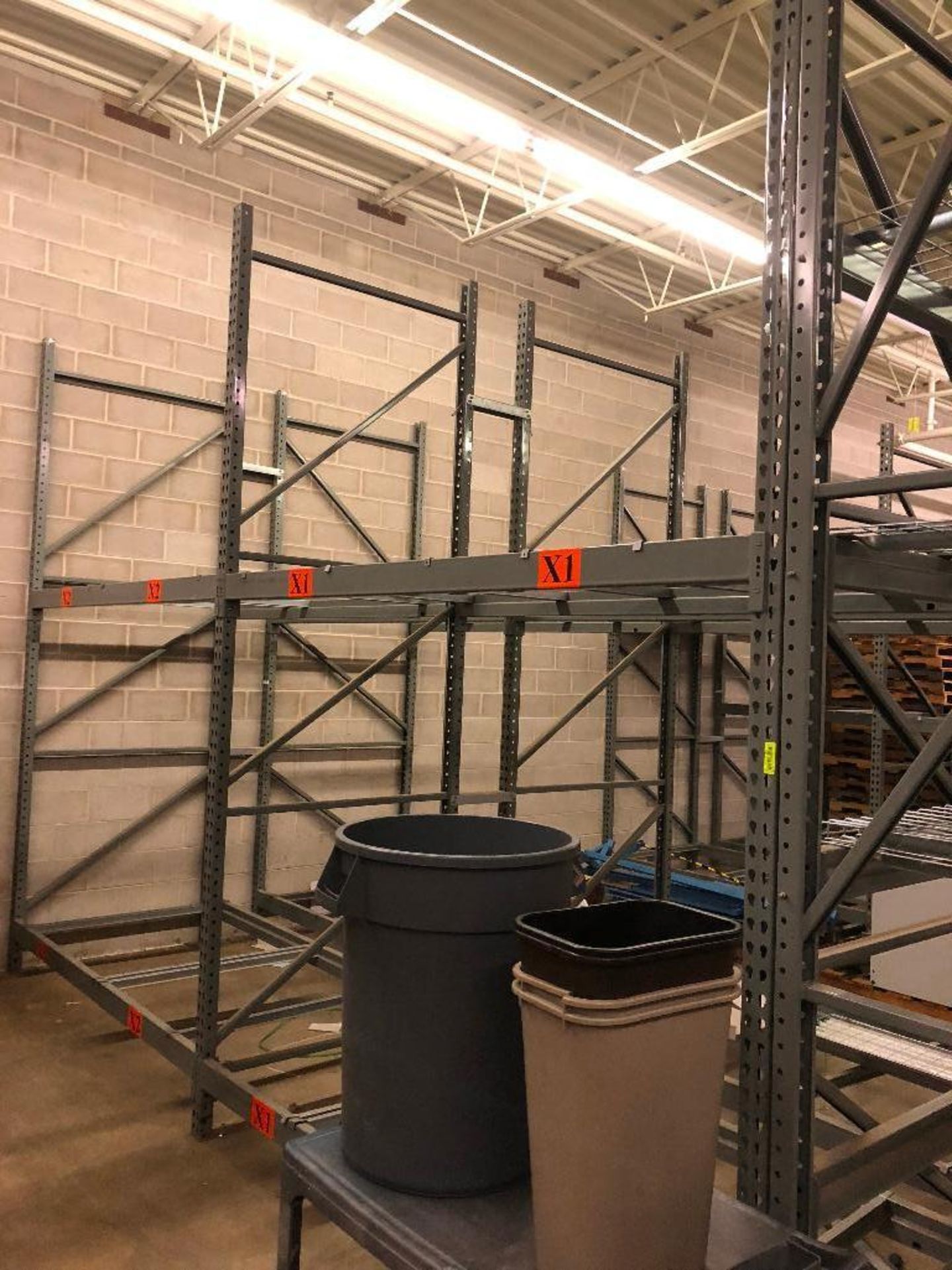 DESCRIPTION: (2) SECTIONS OF 8 FT X 48 IN PALLET RACKING ADDITIONAL INFORMATION: W/ (3) UPRIGHTS, AN