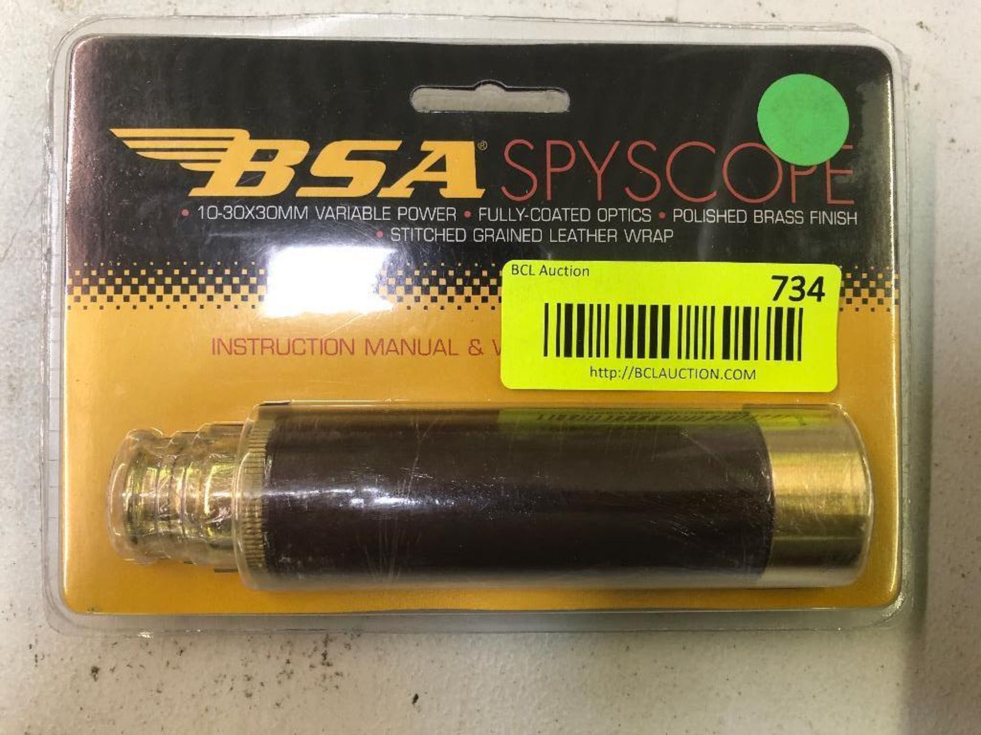 DESCRIPTION: BSA SPYSCOPE IN BRASS FINISH LOCATION: BACK BAY QTY: 1