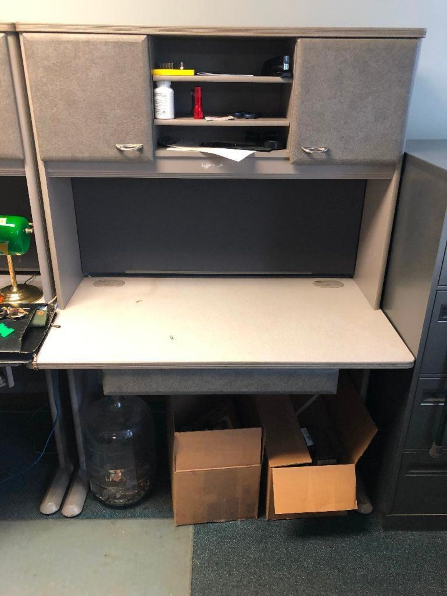 DESCRIPTION: 60" COMPOSITE DESK W/ MATCHING CREDENZA AND HUTCH LOCATION: OFFICE QTY: 1