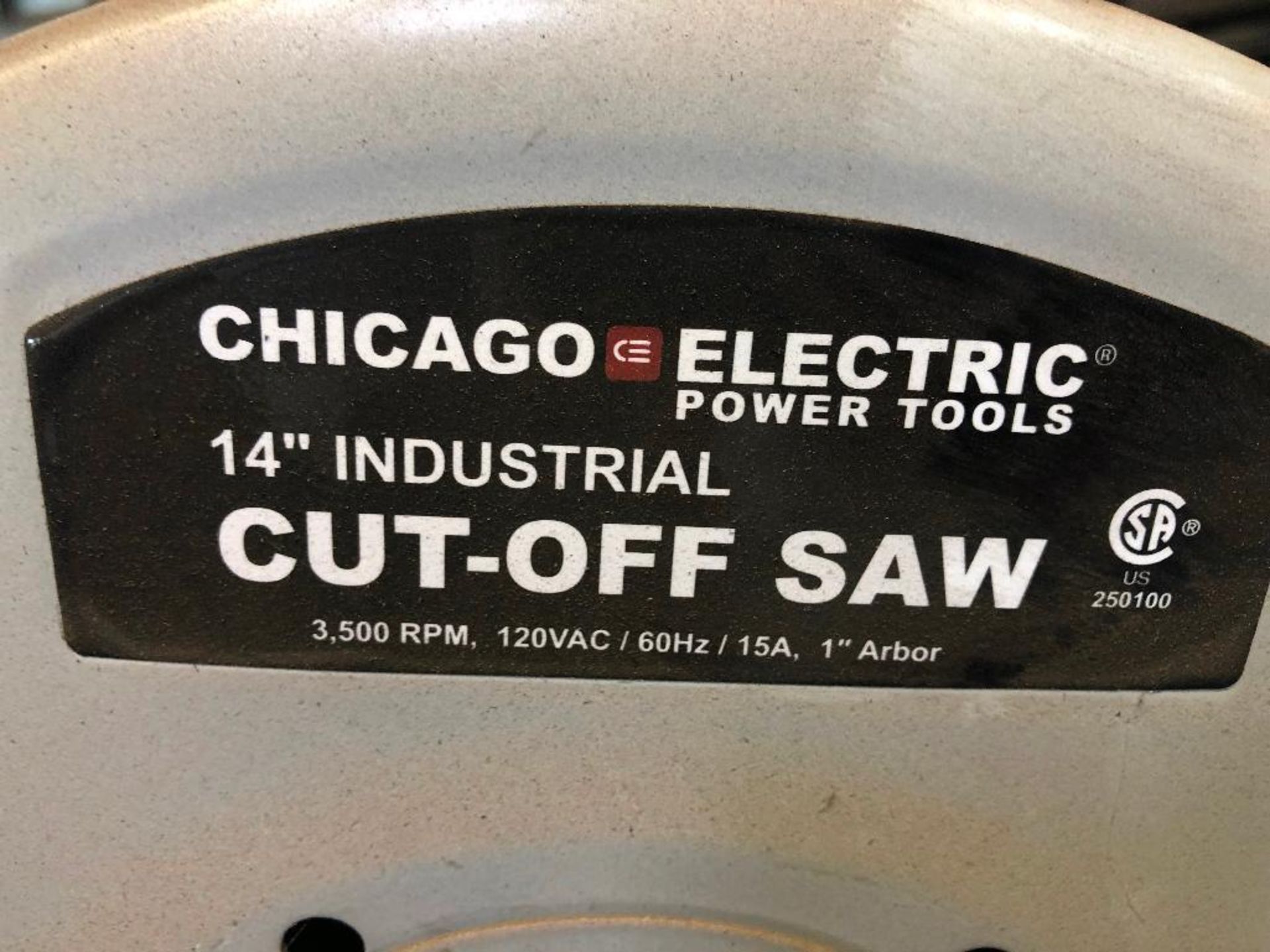 DESCRIPTION: CHICAGO ELECTRIC 14" CUT-OFF SAW BRAND / MODEL: CHICAGO ELECTRIC LOCATION: WAREHOUSE QT - Image 2 of 2