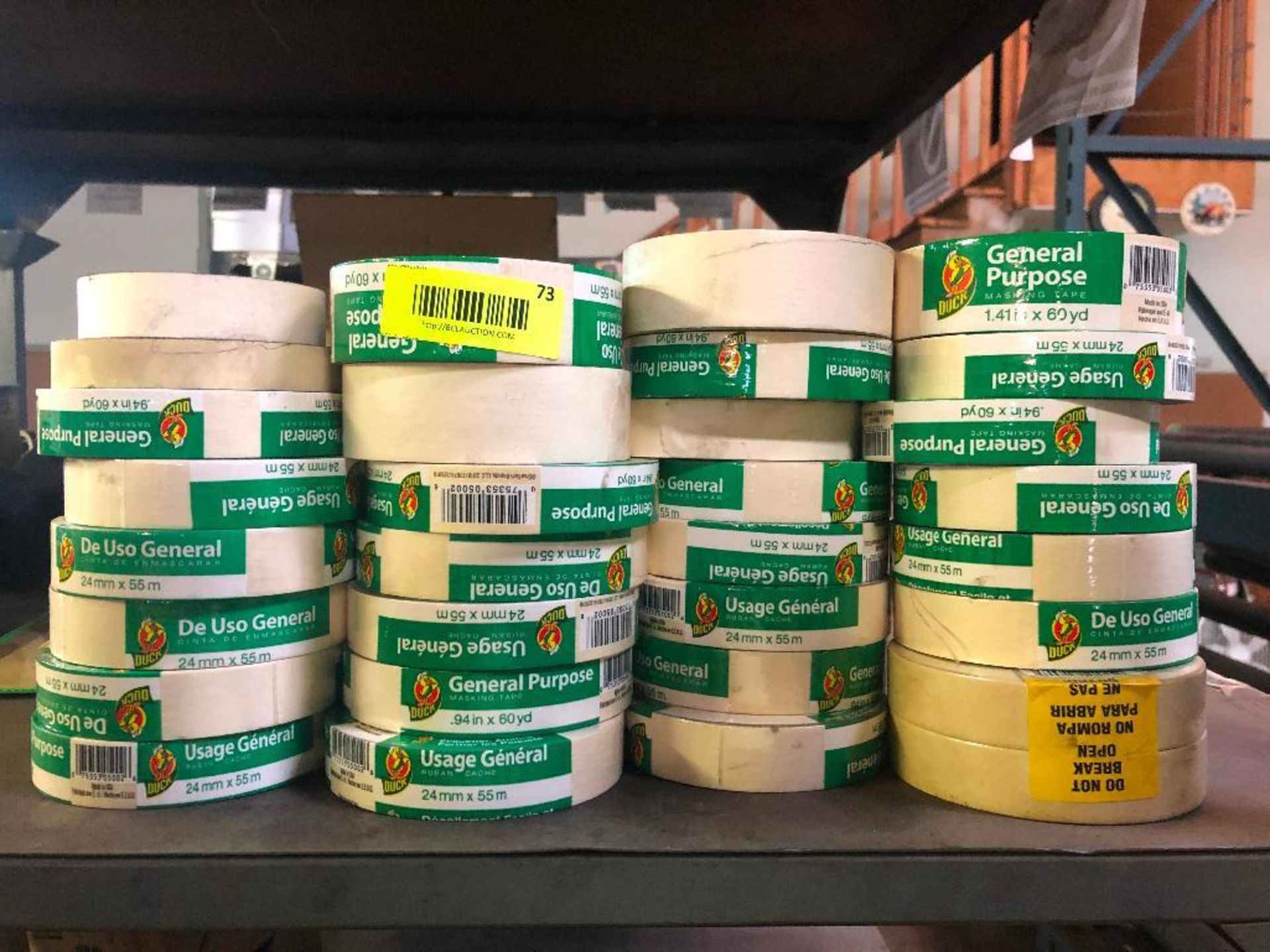 DESCRIPTION: LARGE ASSORTMENT OF SHIPPING TAPE LOCATION: WAREHOUSE THIS LOT IS: ONE MONEY QTY: 1