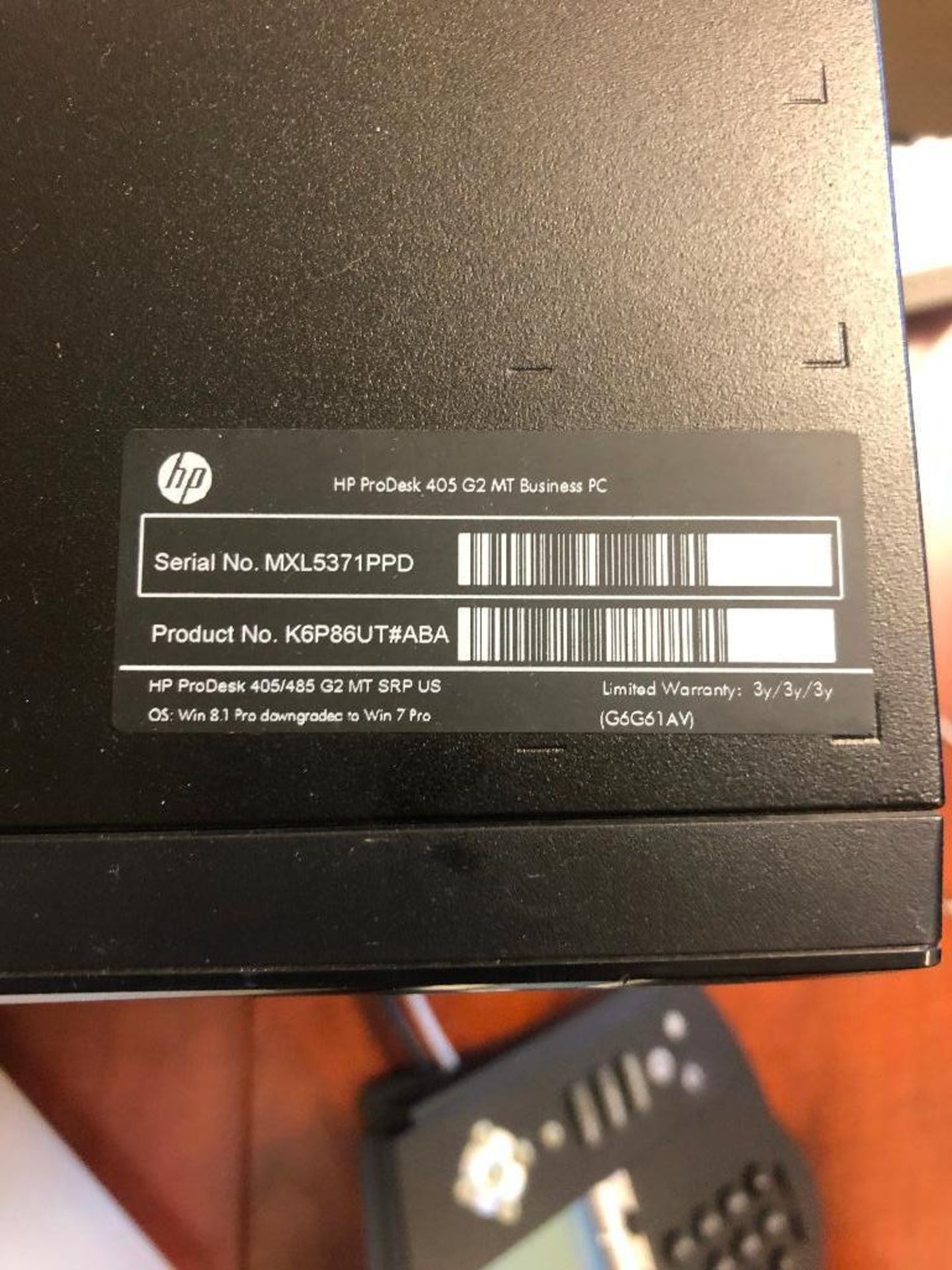 DESCRIPTION: HP PRODESK 405 BUSINESS PC WITH DUAL MOUNTED HP MONITOR SET UP ADDITIONAL INFORMATION: - Image 5 of 5