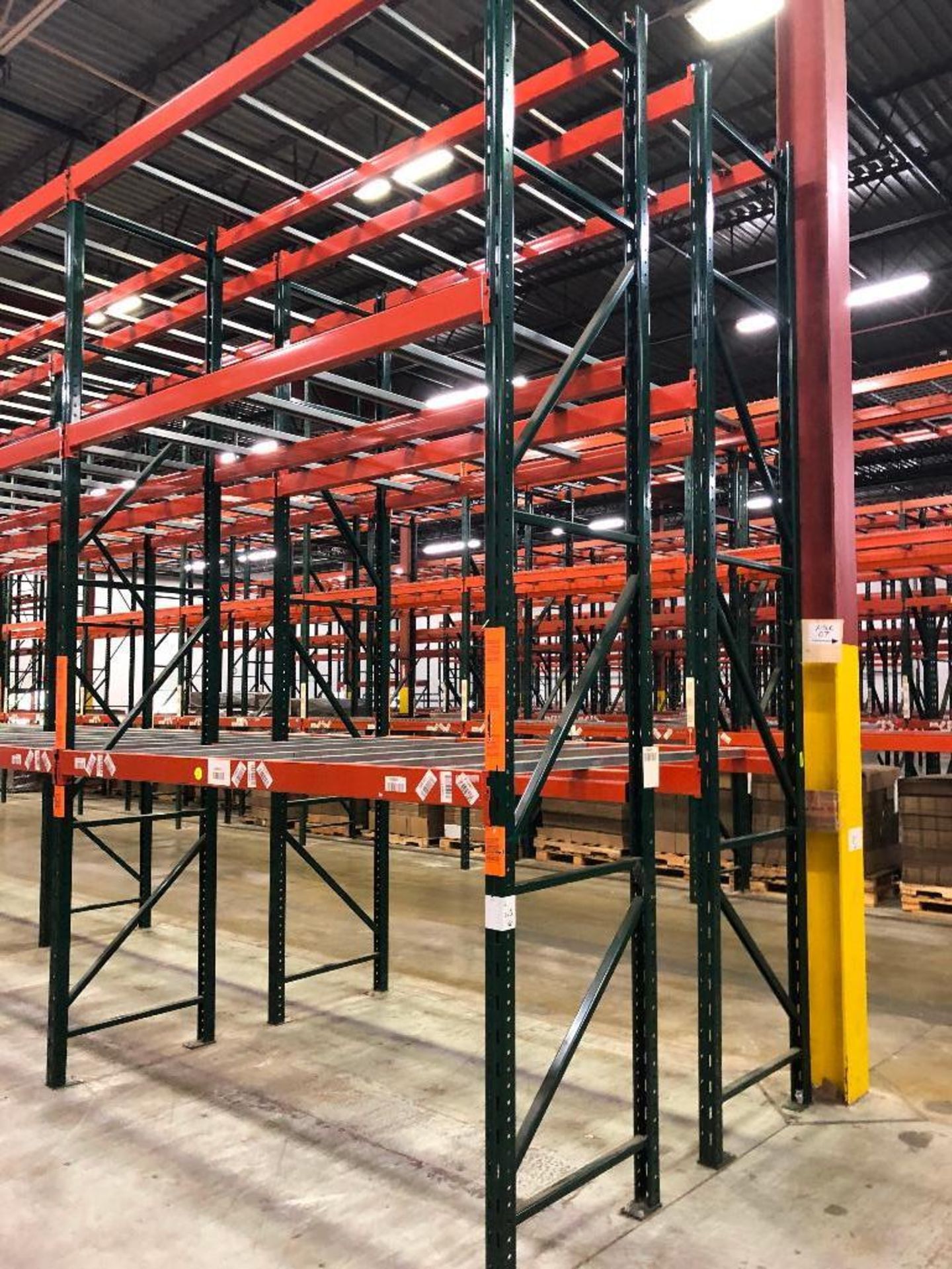 DESCRIPTION: (14) SECTIONS OF 9' X 3' X 15' PALLET RACKING ADDITIONAL INFORMATION: W/ (16) UPRIGHTS, - Image 2 of 7