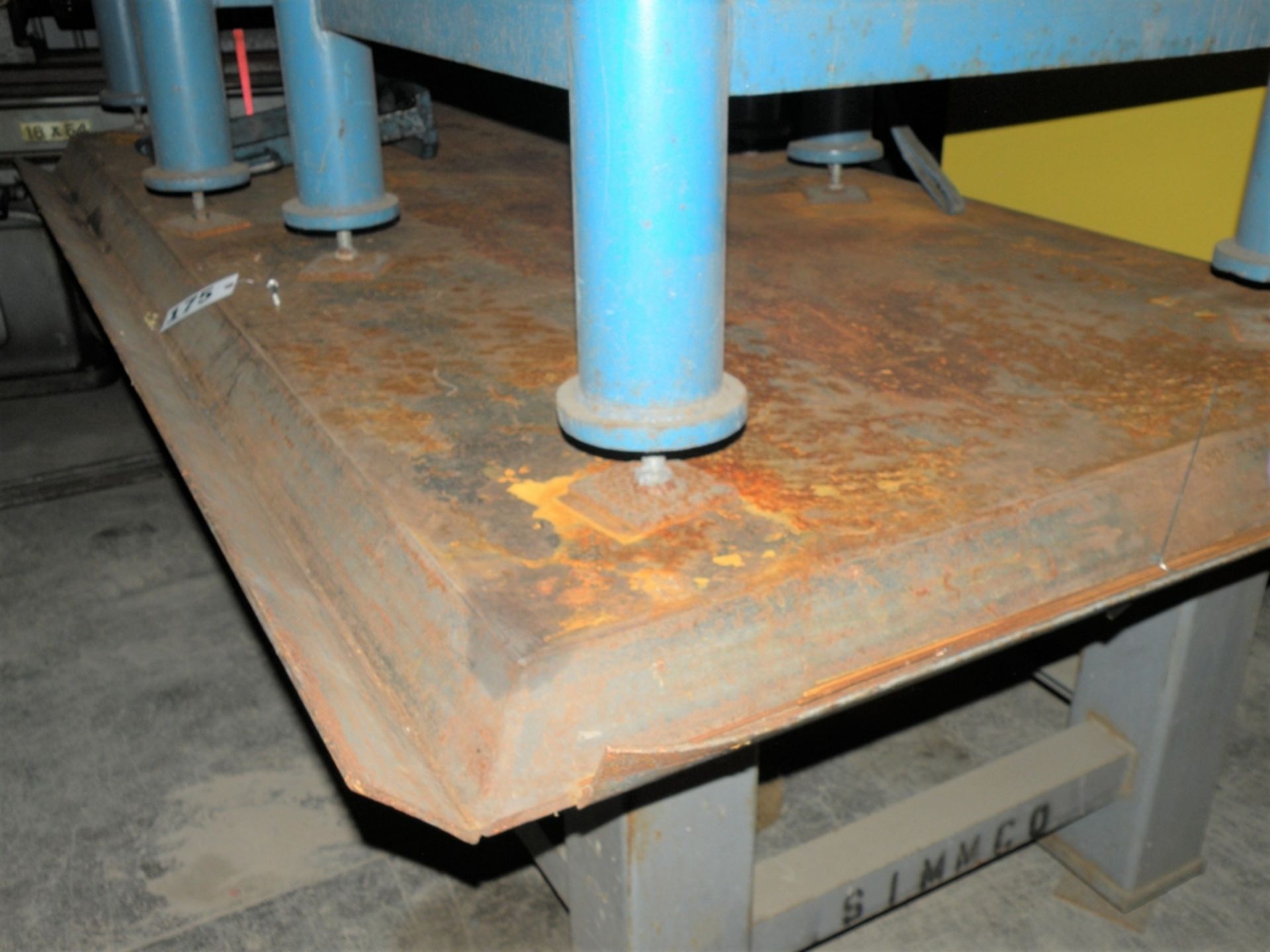 4' x 8' x 1" Thick Heavy Duty Steel Welding Table w/ 4" Angle Trough - Image 3 of 3