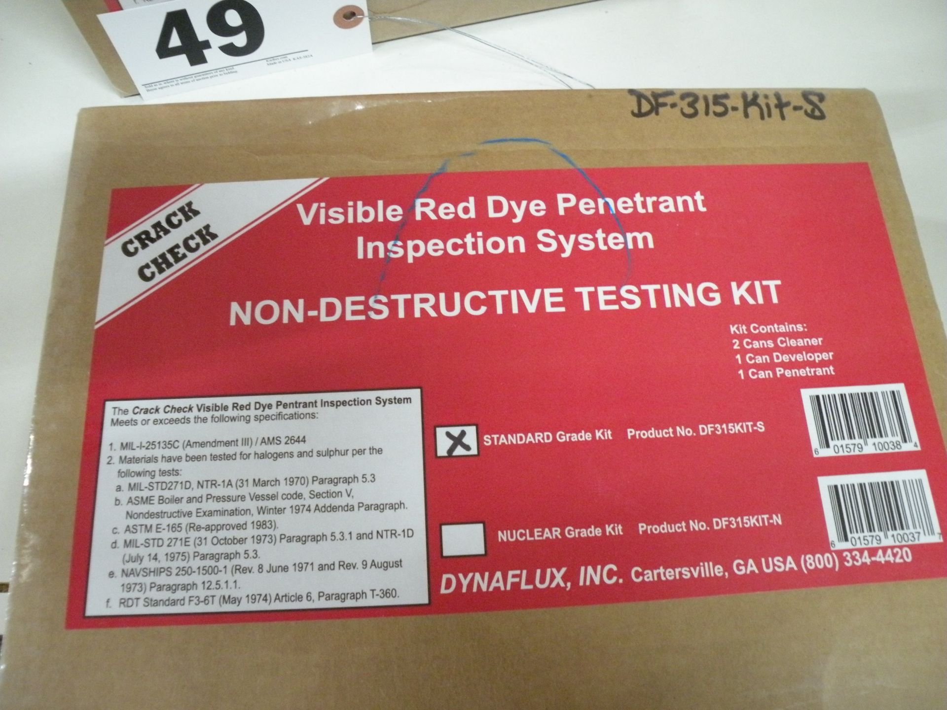 (2) Visible Red Dye Penetrant Inspection System, Product #DF315KIT-S (S Fulton, TN) - Image 2 of 2