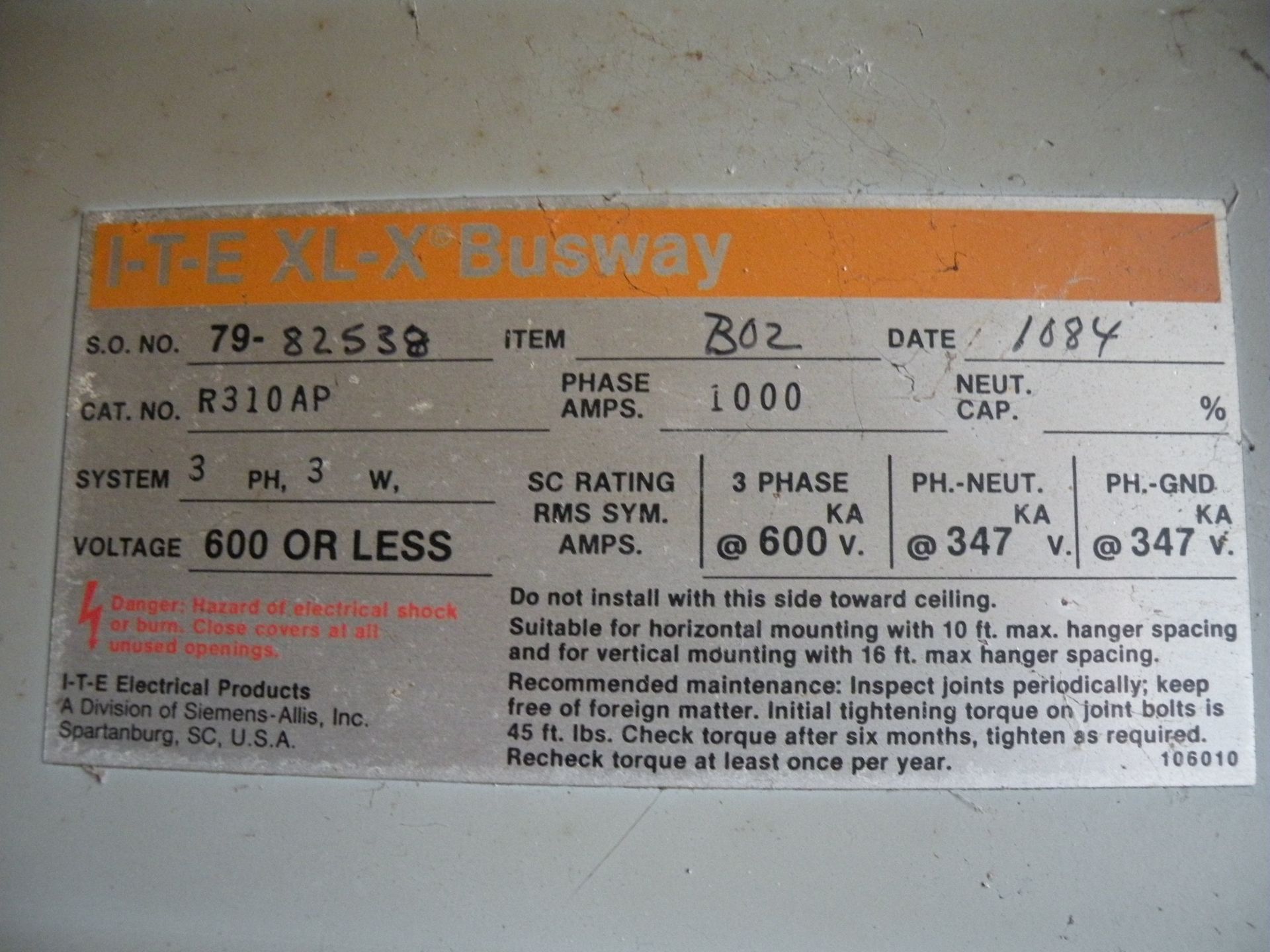 Busway ITE XL-X, (62 each) Busbar Fusible Disconnet Boxes - Image 3 of 15