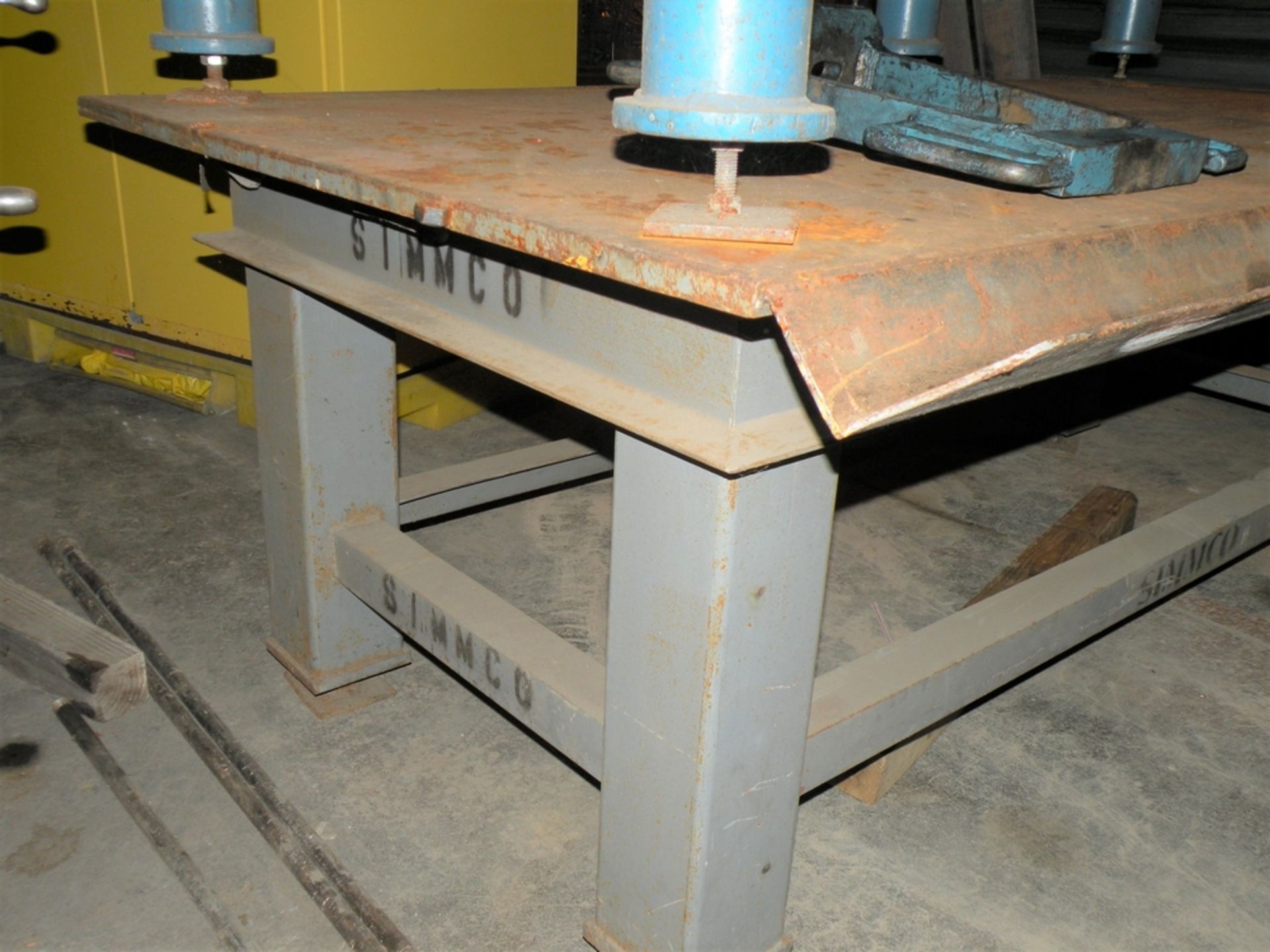 4' x 8' x 1" Thick Heavy Duty Steel Welding Table w/ 4" Angle Trough - Image 2 of 3