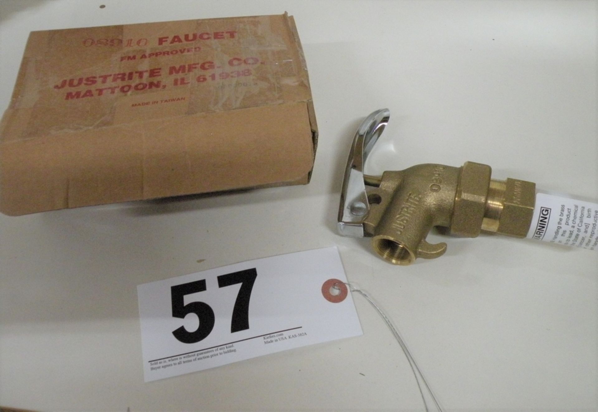 Justrite 3/4" NPT Adjustable Brass Drum Faucet, New In Box (S Fulton, TN)