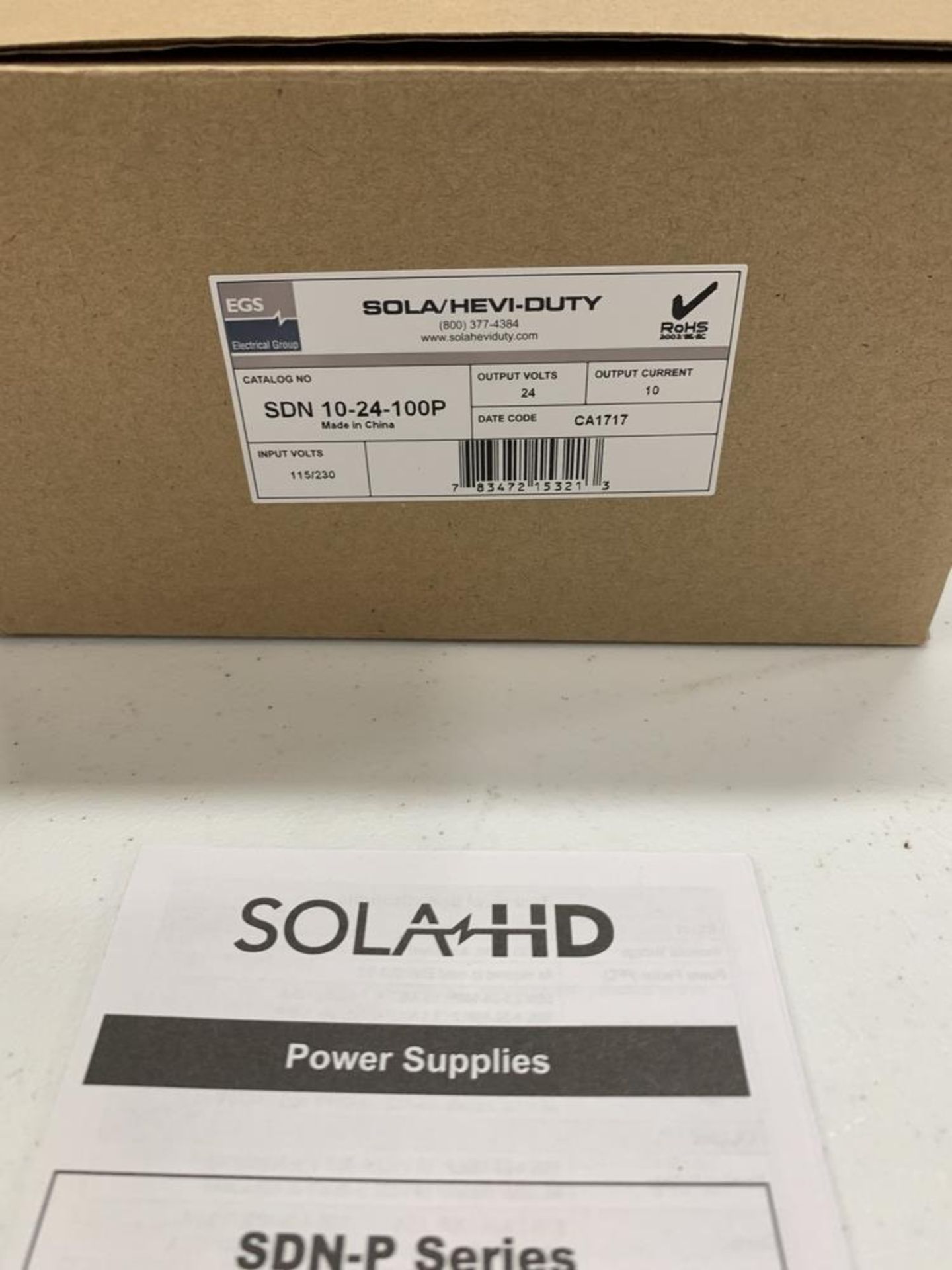 SOLA/HEVI-DUTY Power Supply, SDN 10-24-100P, w/Instructions, New in Box (S Fulton, TN) - Image 6 of 6