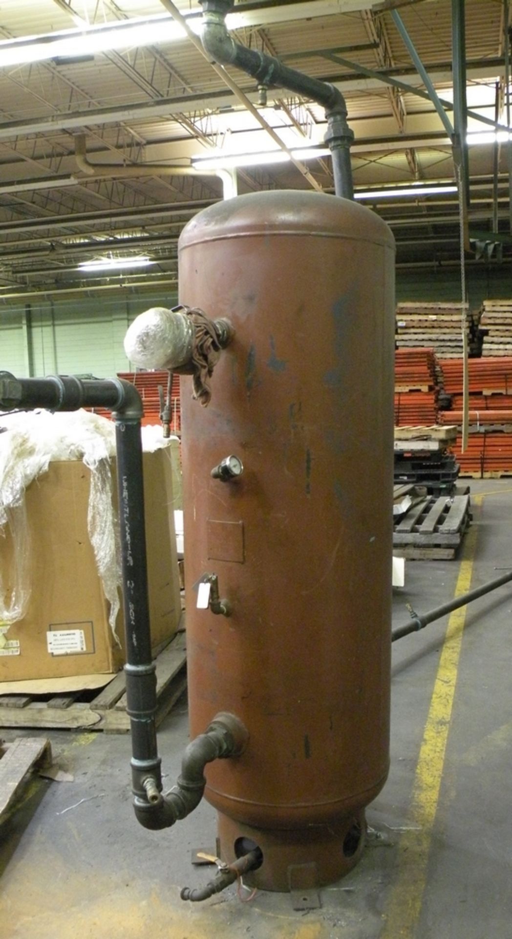 (2) Vertical Air Storage Tanks w/Piping, Gages, Valves & Unions for Disconnect (Martin TN) - Image 3 of 3