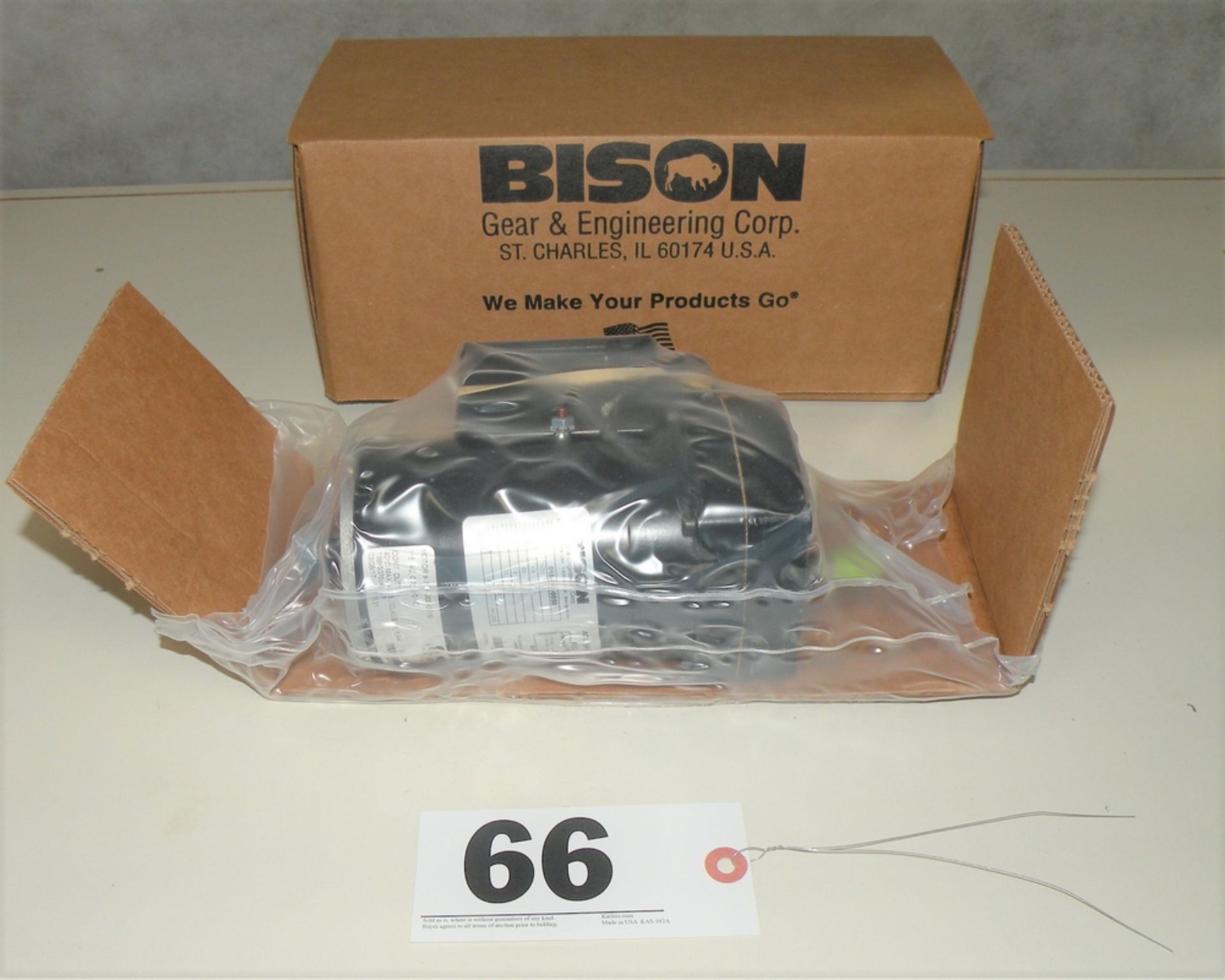 Bison AC Gearmotor, Series 100, 115 Volts, Ratio 49:1, Cat #016-101-0050, New In Box (S Fulton, TN)