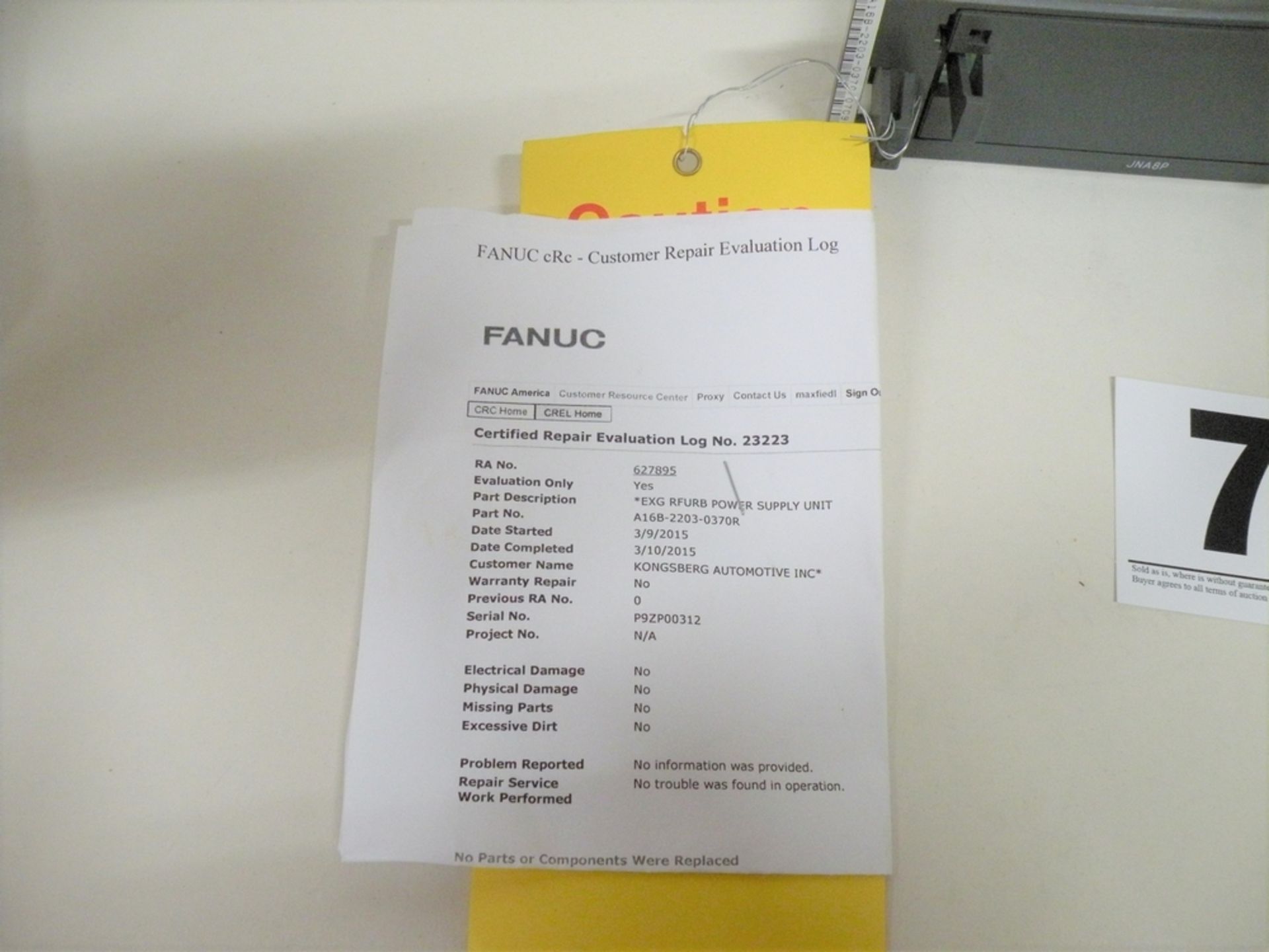 Fanuc EXG Power Supply Unit, Part #A16B-2203-0370R, S/N P9ZP00312 (S Fulton, TN) - Image 3 of 4