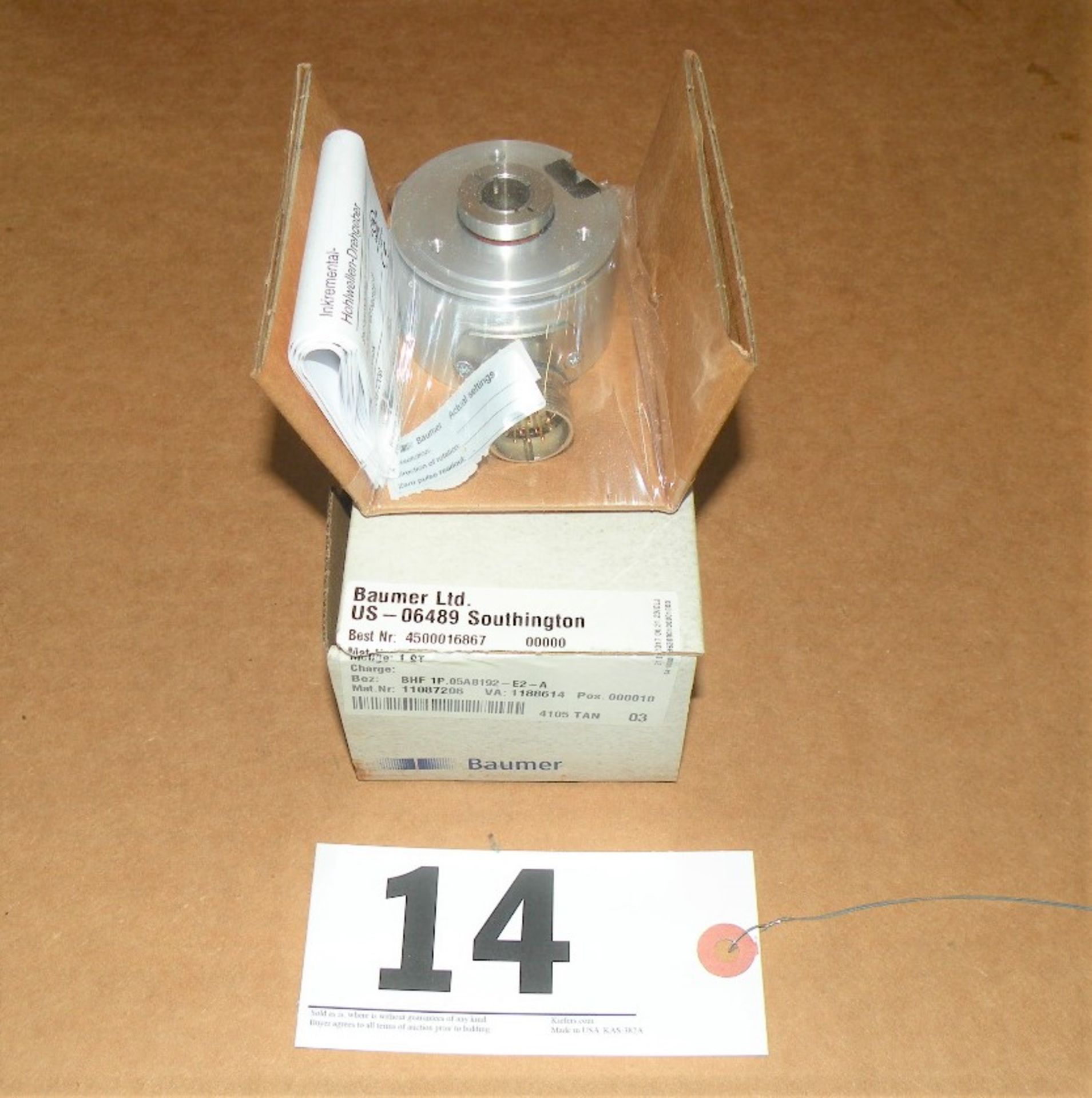 Baumer Incremental Hollow Shaft Encoder BHF1P.05A8192-E2-A (S Fulton, TN)