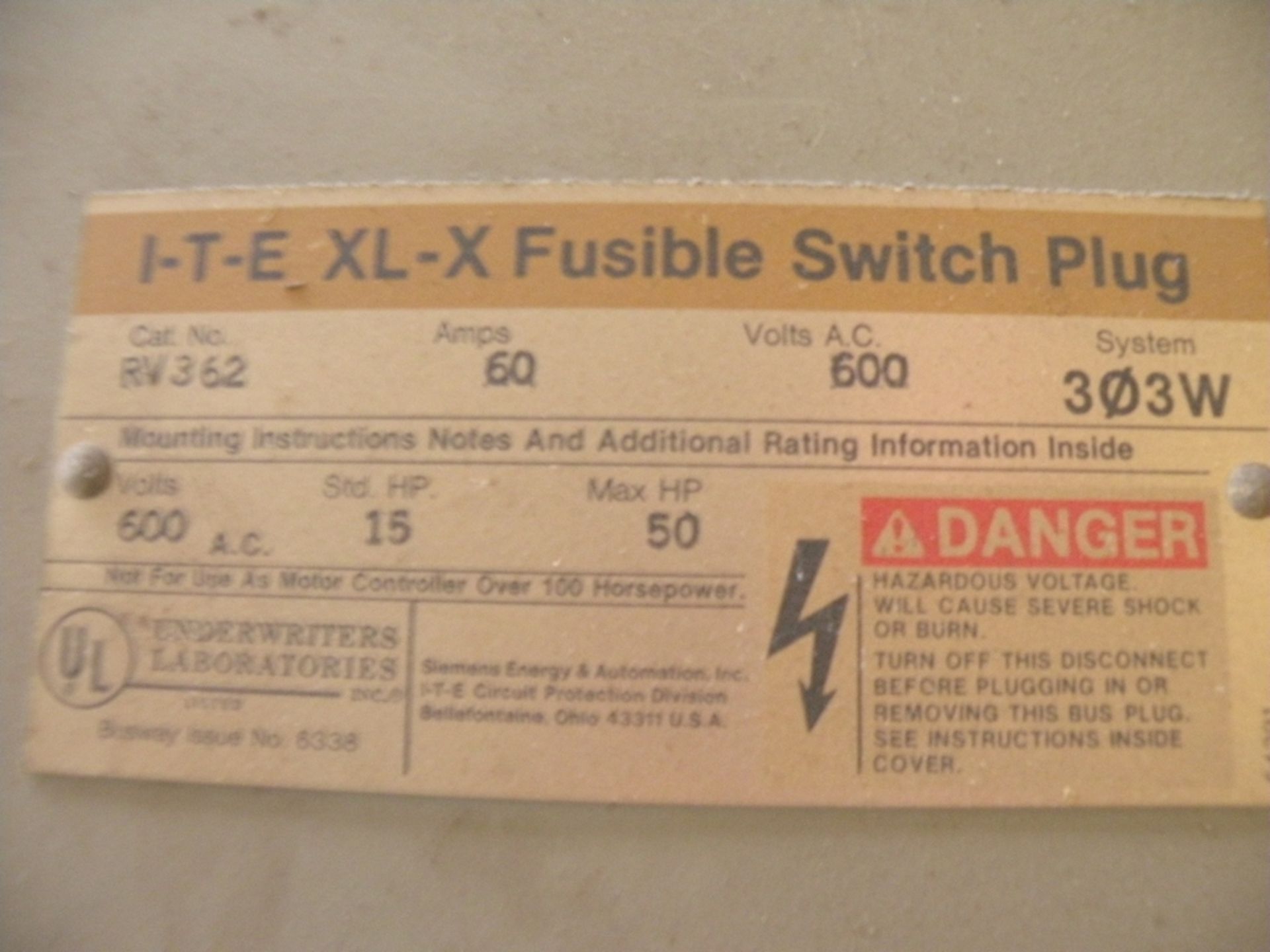 Busway ITE XL-X, (62 each) Busbar Fusible Disconnet Boxes - Image 14 of 15