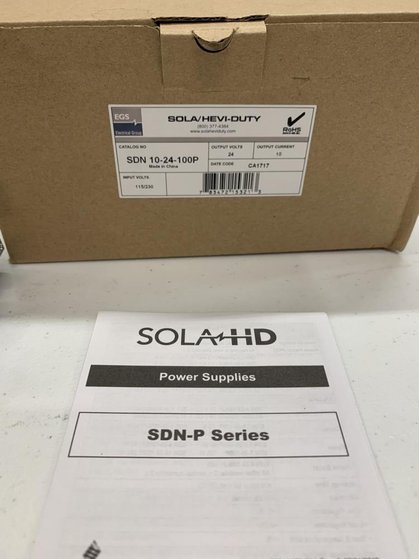 SOLA/HEVI-DUTY Power Supply, SDN 10-24-100P, w/Instructions, New in Box (S Fulton, TN) - Image 3 of 6