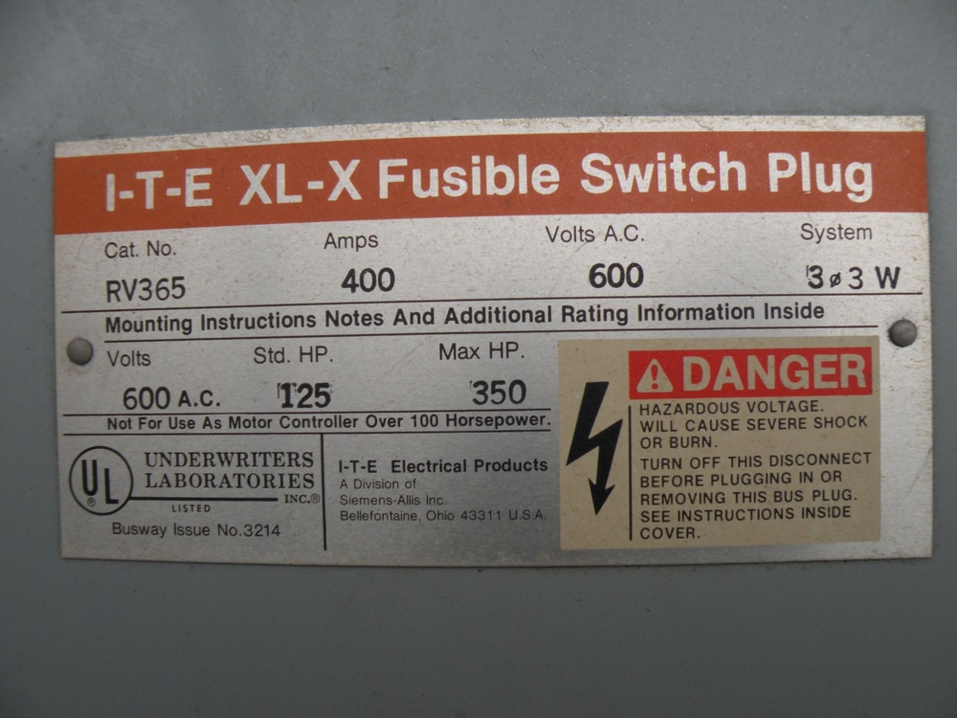 Busway ITE XL-X, (62 each) Busbar Fusible Disconnet Boxes - Image 12 of 15