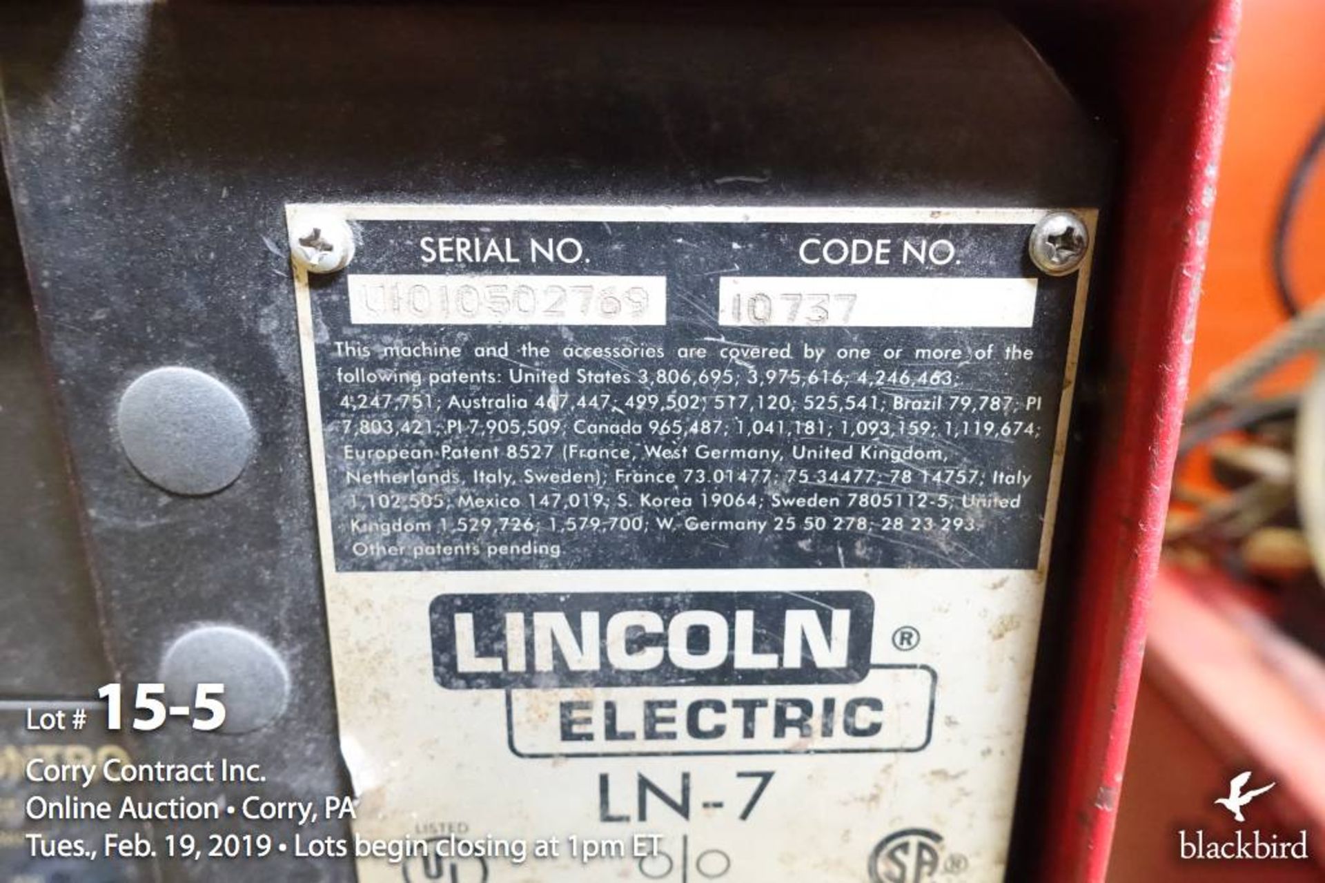 Lincoln CV-300 300 amp MIG welder (code - Image 5 of 5