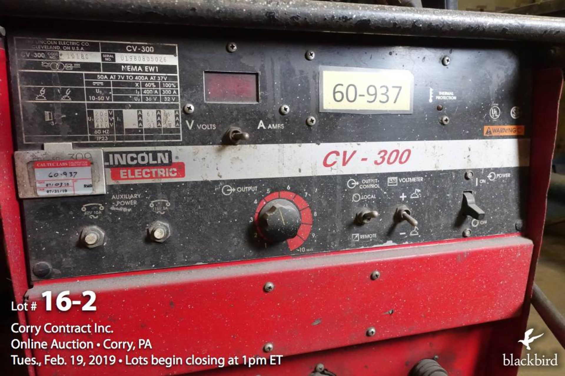 Lincoln CV-300 300 amp MIG welder (code - Image 2 of 5