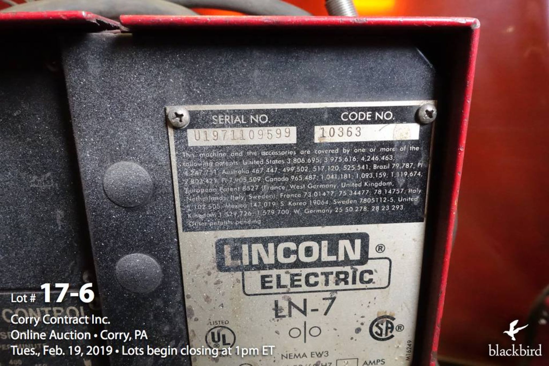 Lincoln CV-300 300 amp MIG welder (code - Image 6 of 6