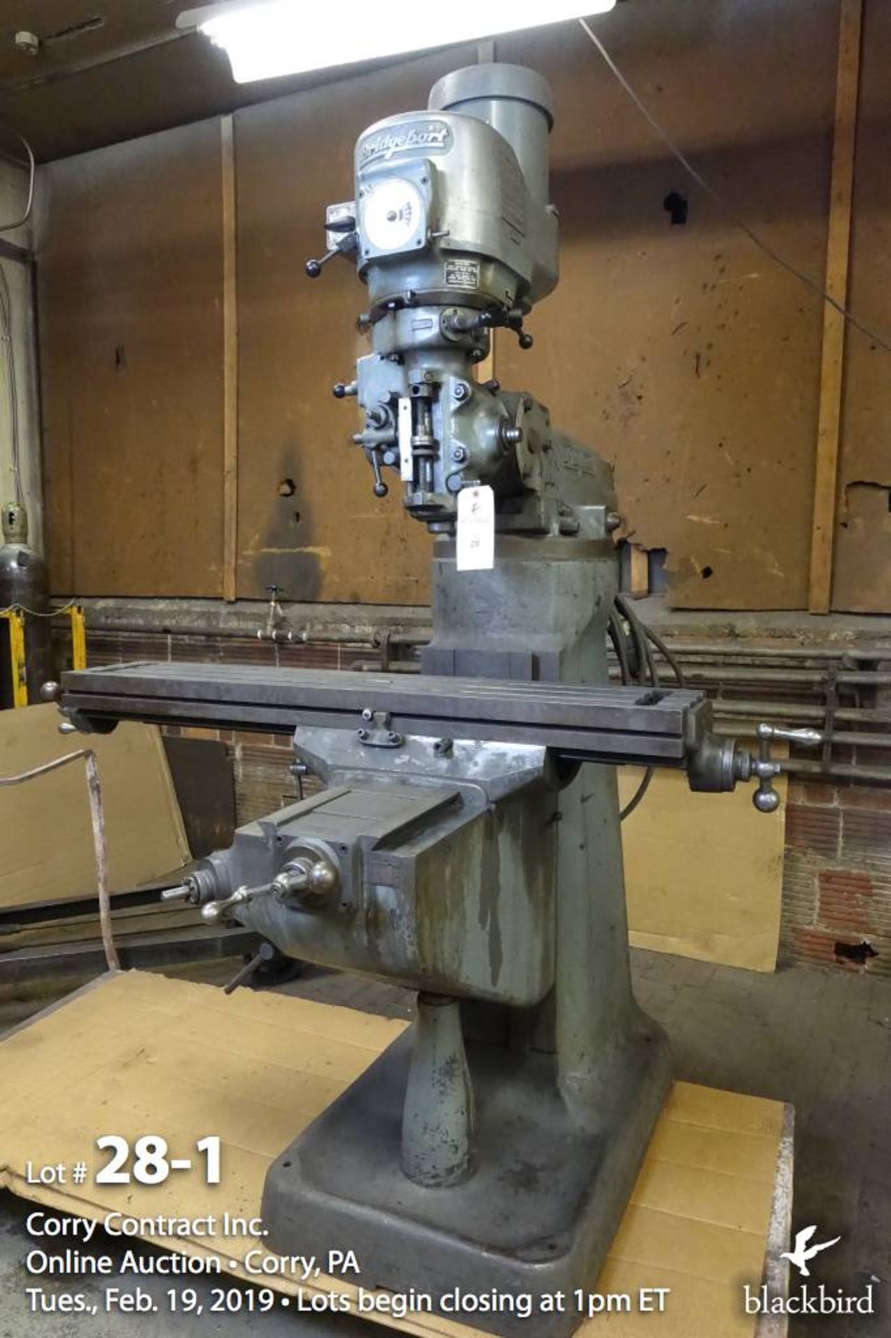 Bridgeport 1 1/2 HP vertical mill, 9" x