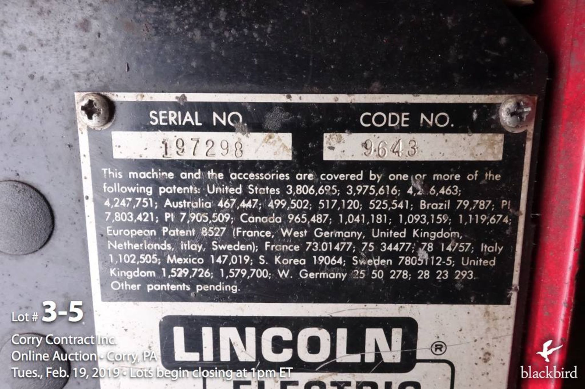 Lincoln MIG welder CV-300 with LN-7 wire - Image 5 of 5