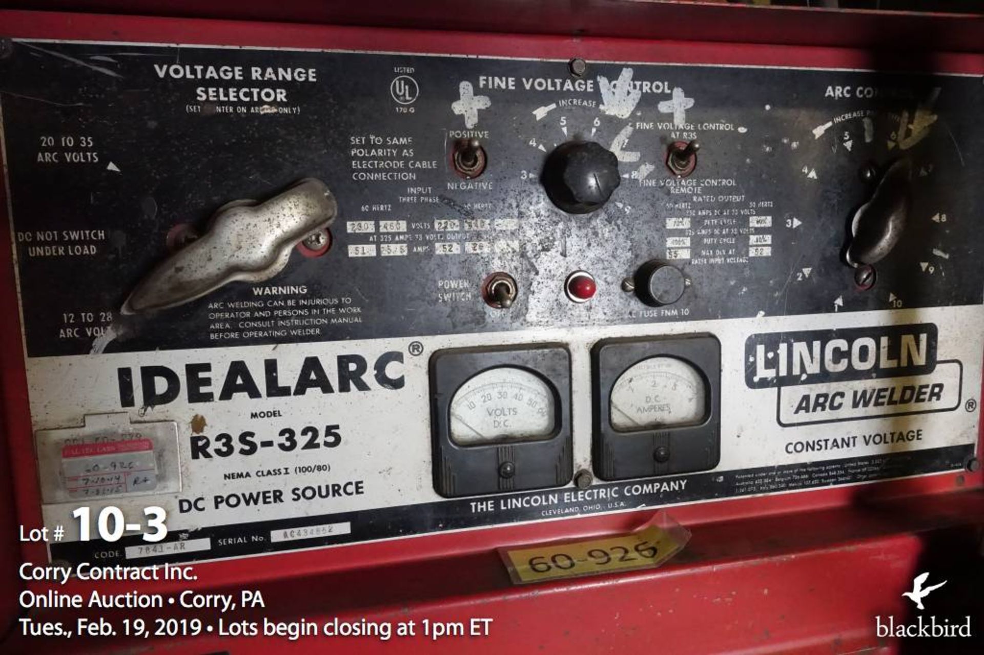 Lincoln Idealarc R3S-325 welder (code 78 - Image 3 of 6