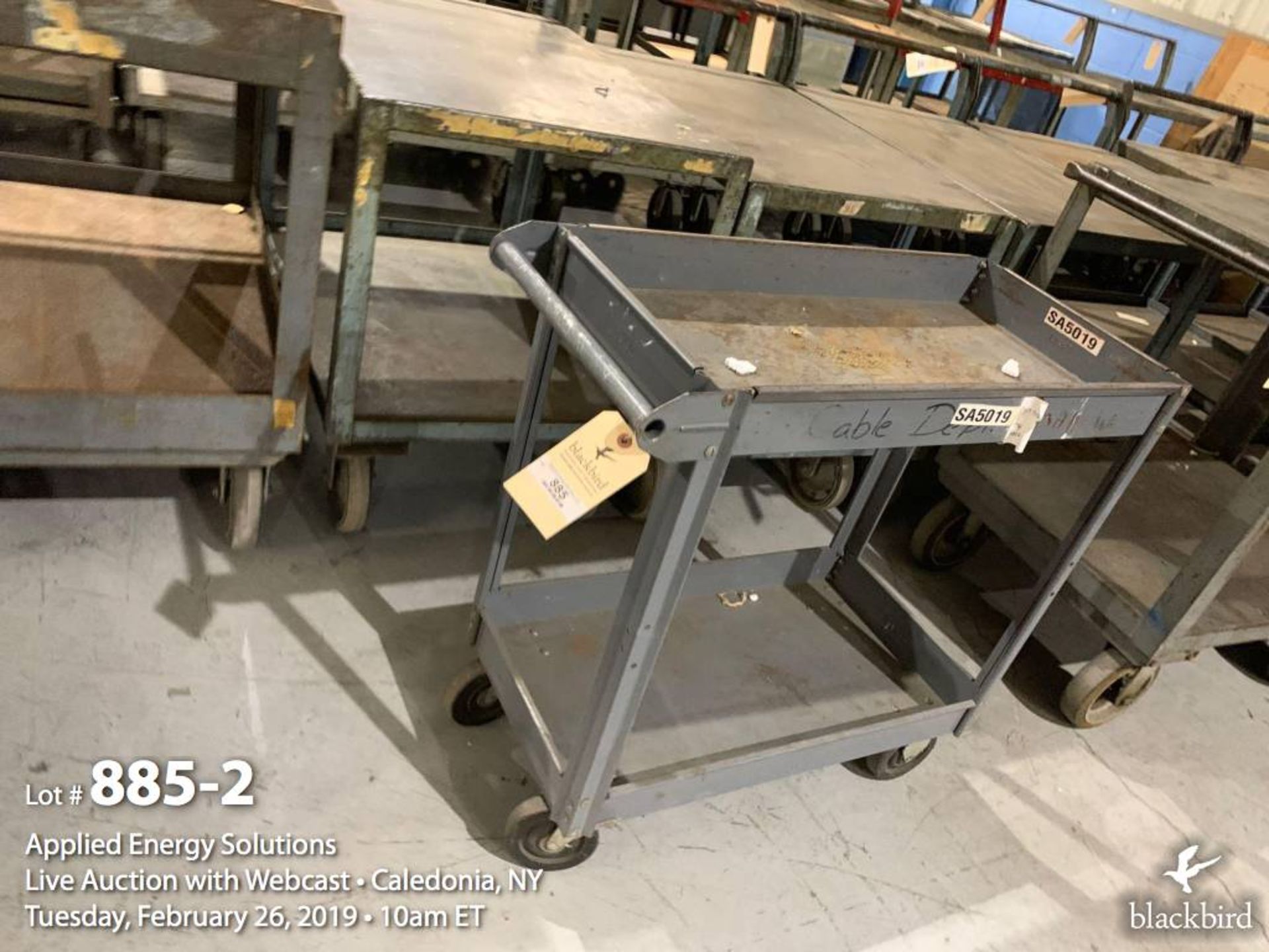 Factory Cart with 2 Shelves and Handle - Image 2 of 2