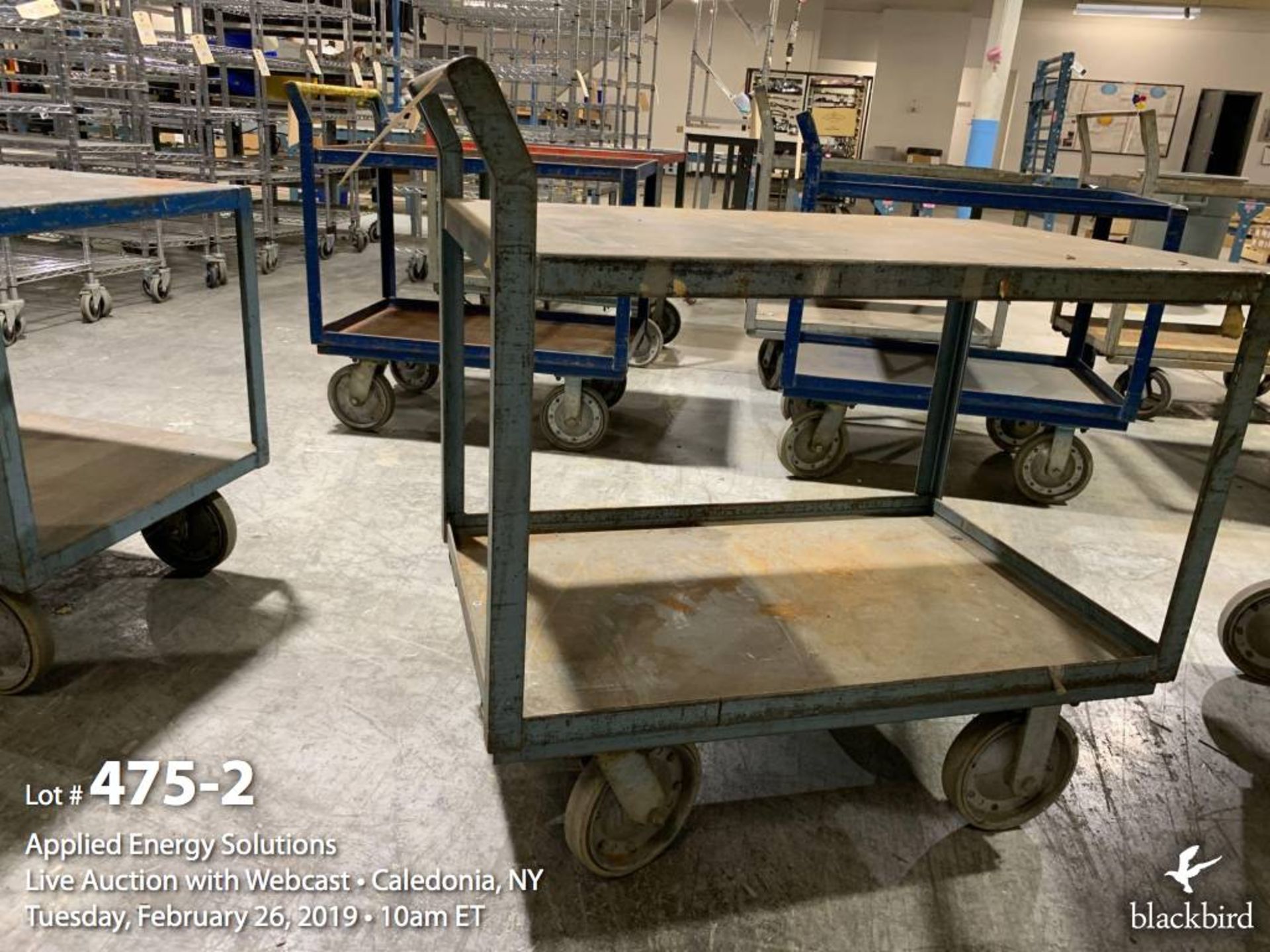 Steel Shop Cart with Shelves and Casters - Image 2 of 2
