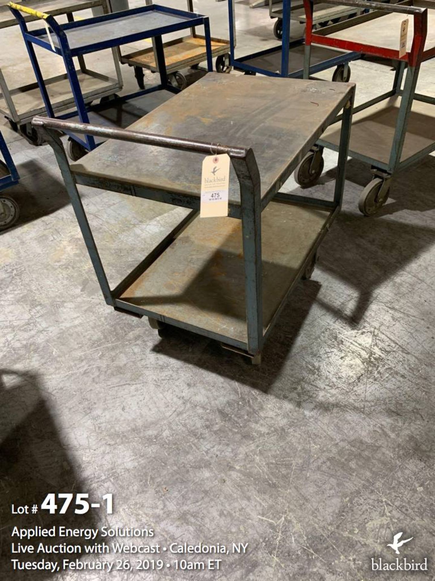 Steel Shop Cart with Shelves and Casters