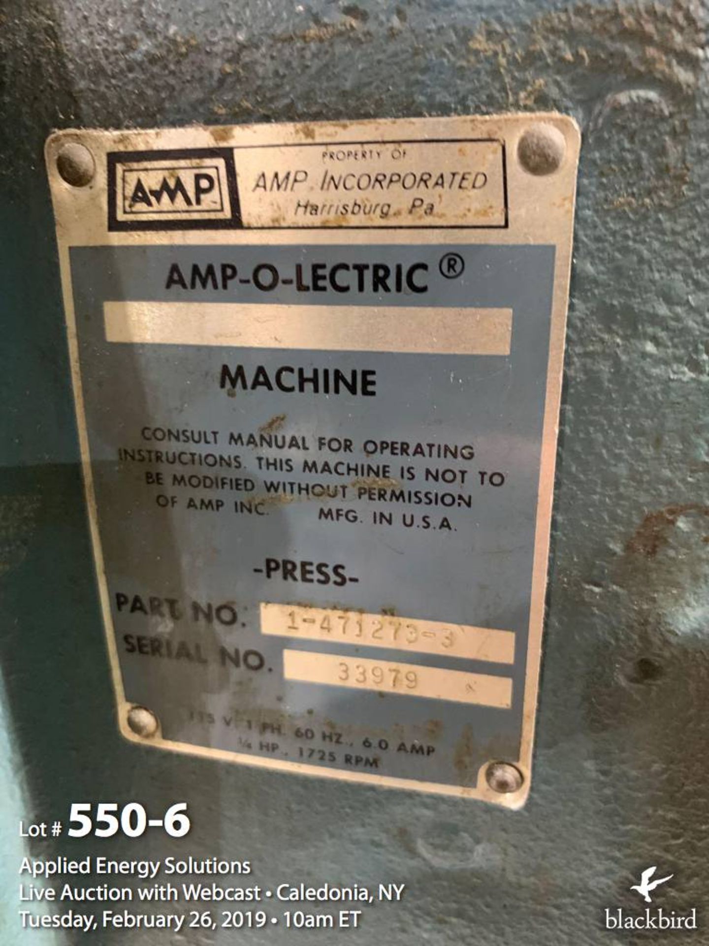 AMP-O-Lectric Terminating Machine - Image 6 of 6