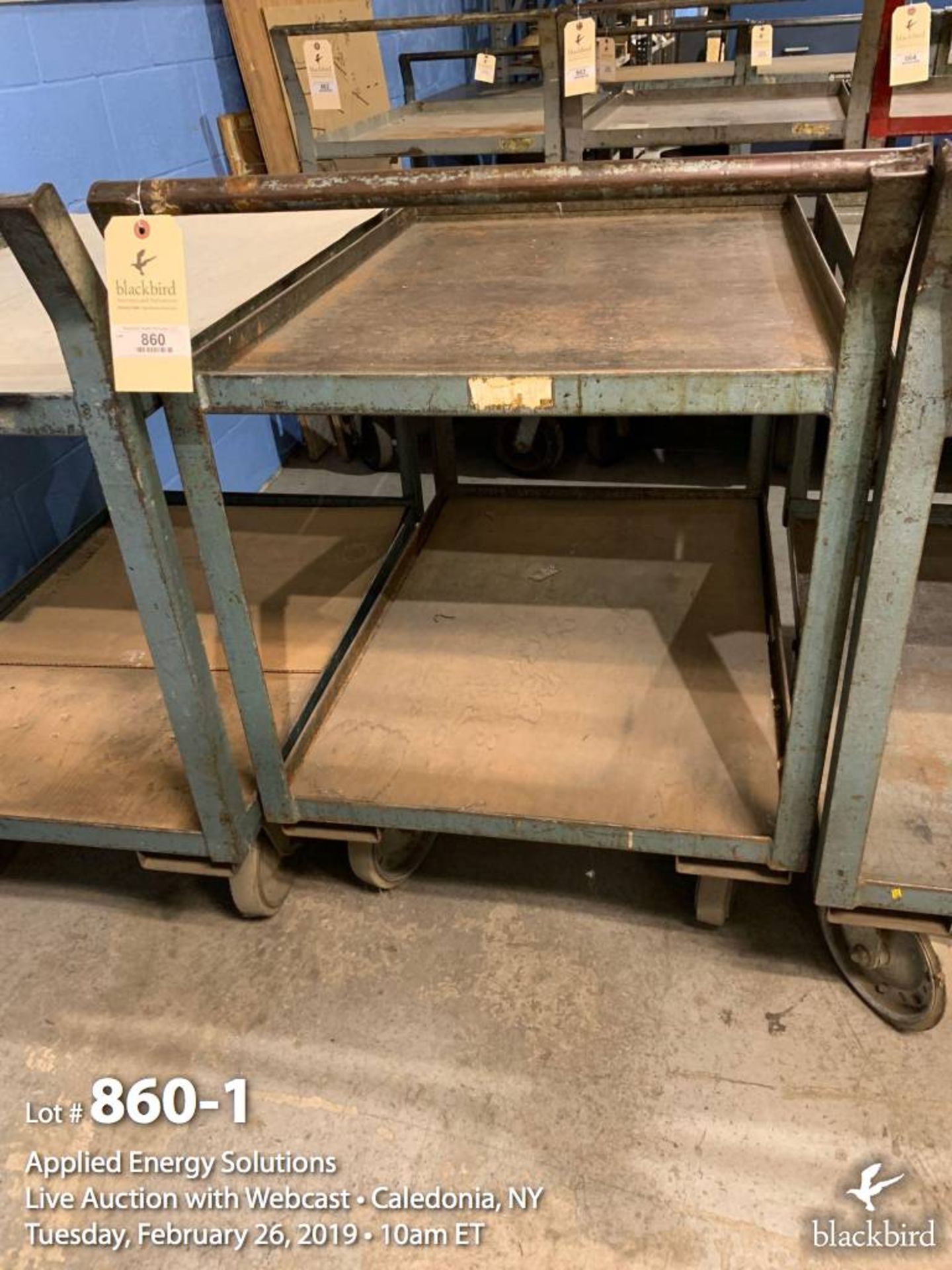 Factory Cart with 2 Shelves and Handle