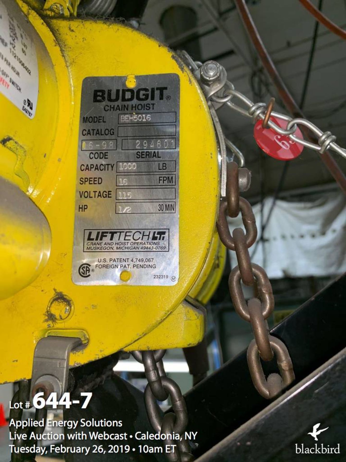2 Budgit Electric Chain Hoists - Image 7 of 7