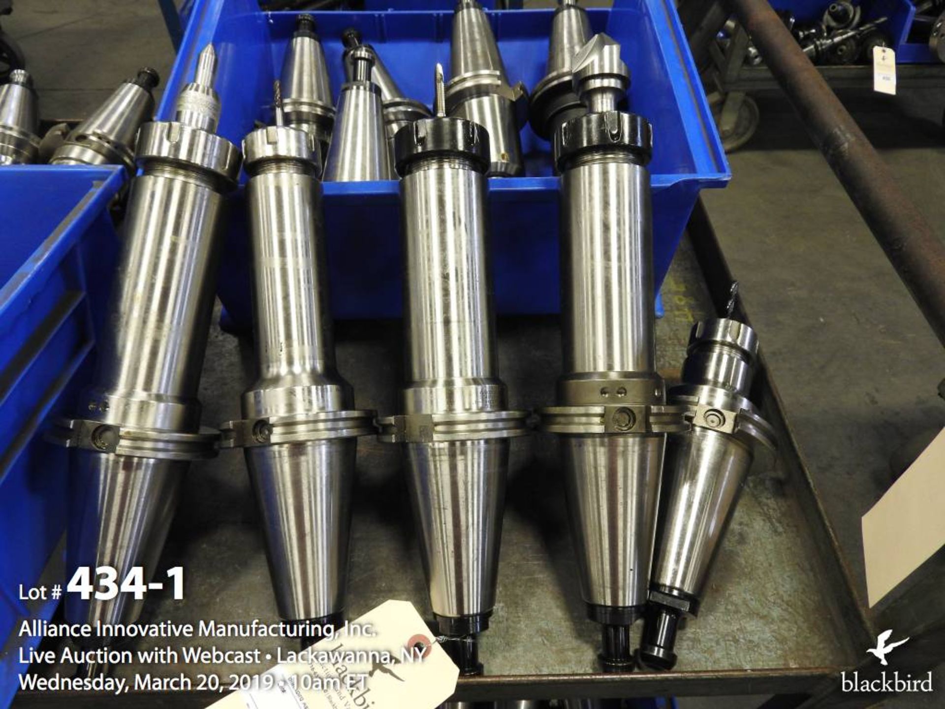 Lot of (5) CAT 50 stainless steel tool holders