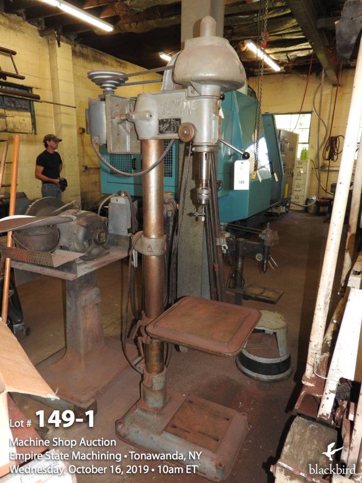 Buffalo Forge #18 floor drill press with 14" x 14" table, 120V