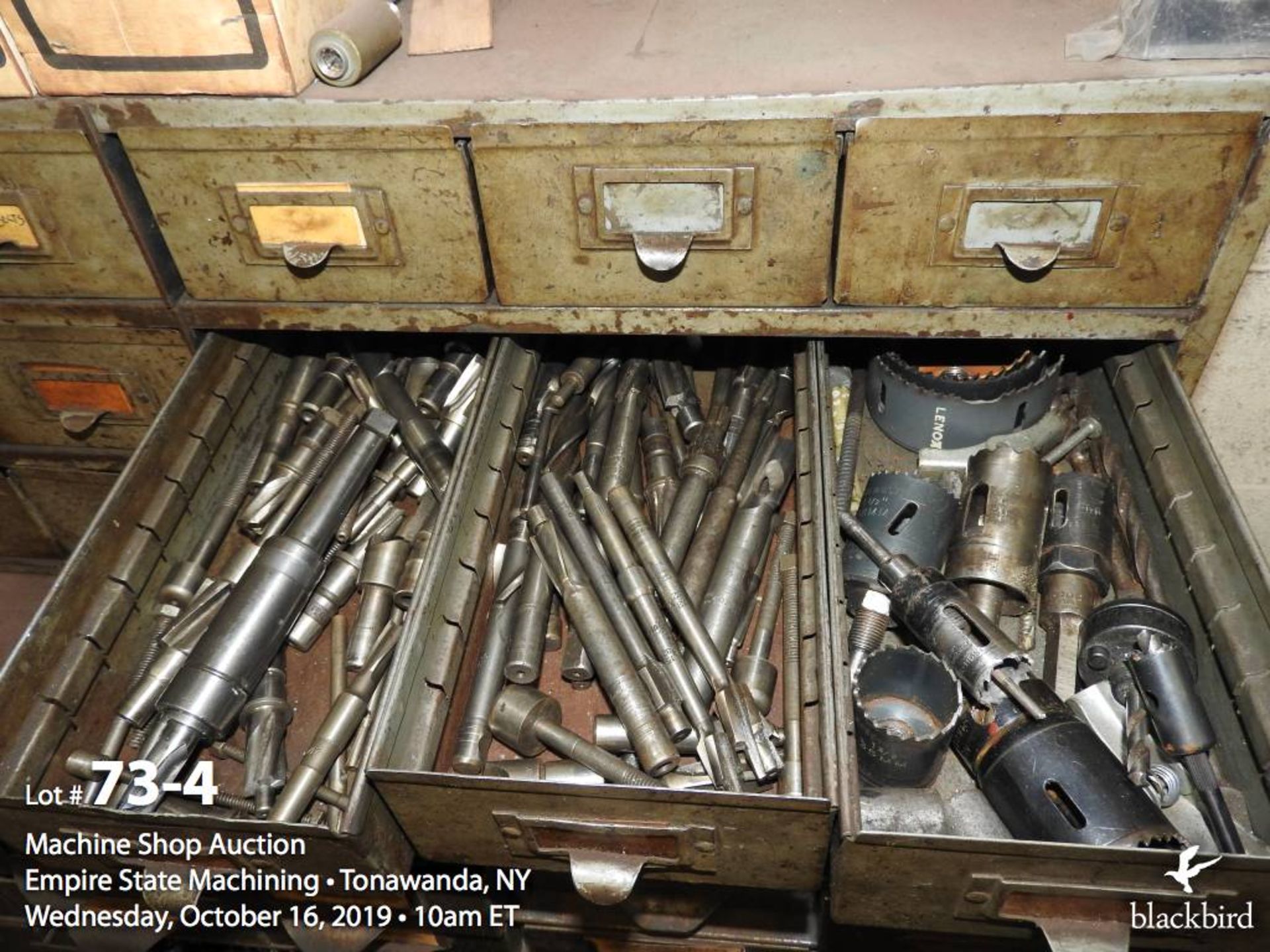 Steel-drawer cabinet and table with miscellaneous hardware - Image 4 of 7